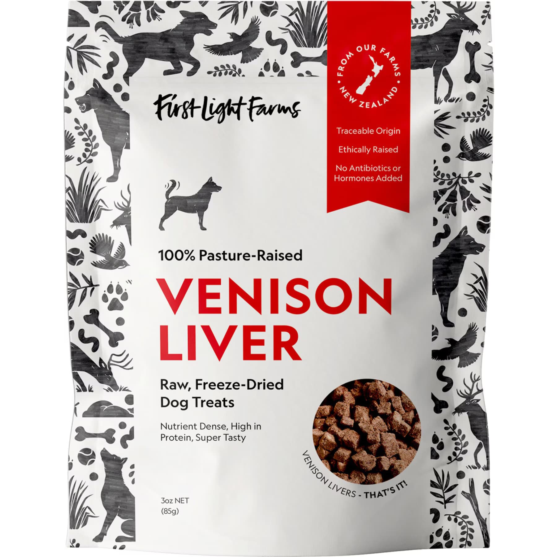First Light Farms First Light Farms Venison Liver 100% Pasture Raised Grain-Free Raw Freeze-Dried Dog Treats