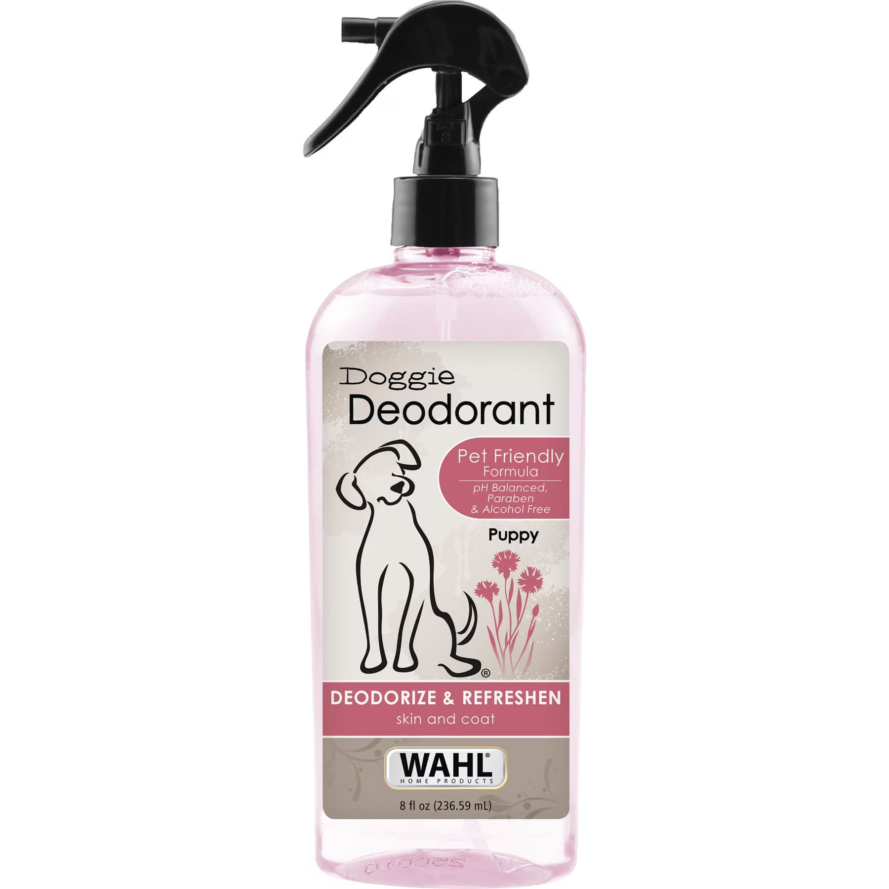 Wahl Wahl Cornflower Scented Puppy & Dog Deodorant Spray, Clear/Pink, 8-fl oz bottle