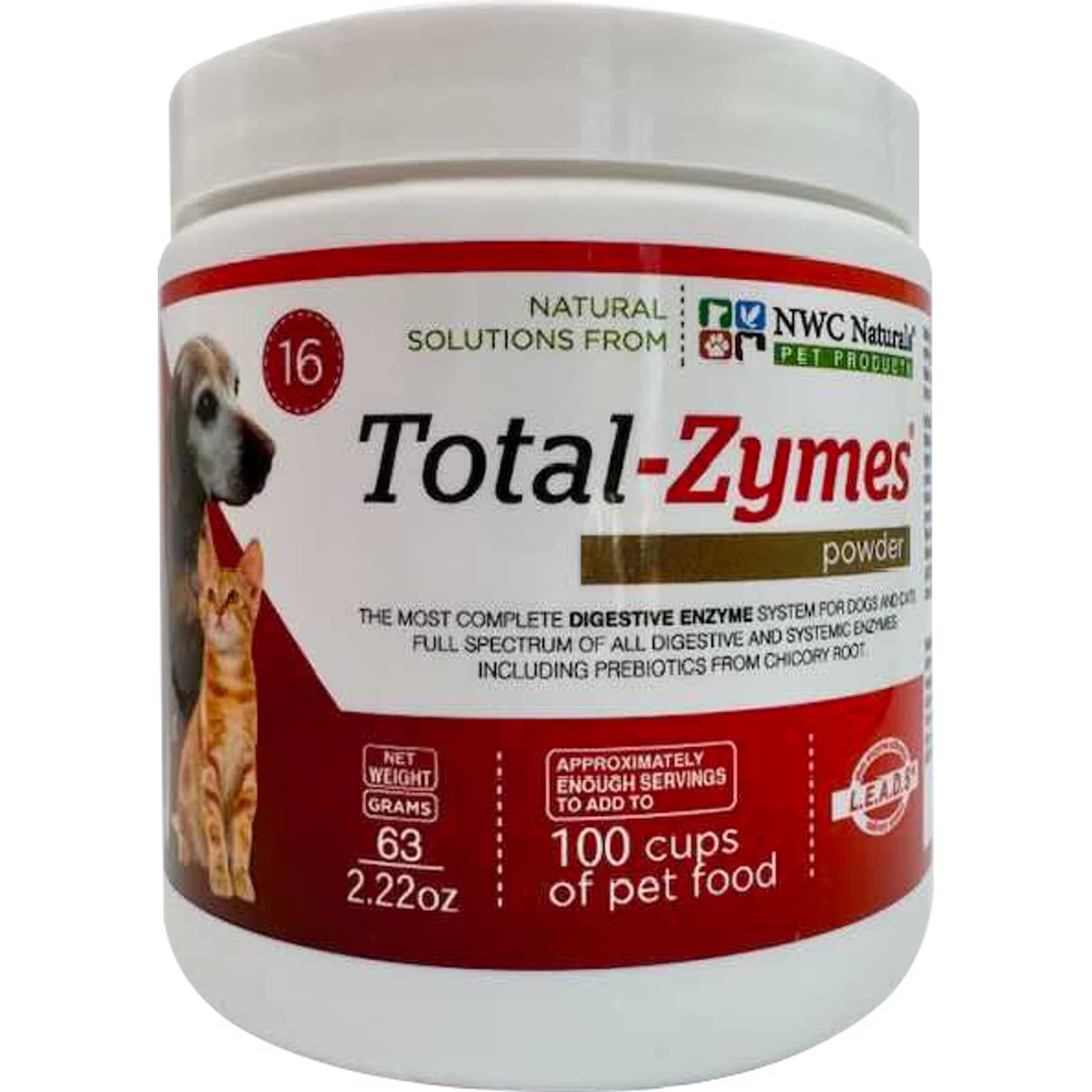 NWC Naturals Total-Zymes Digestive Enzymes Dog & Cat Powder Supplement, 2.22-oz jar — view 2