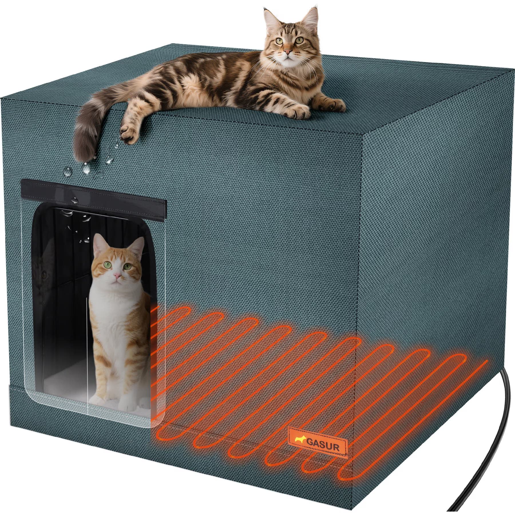 Invenho Invenho Fine Wire Cat House with Double Door, Black, 20-in x 17-in