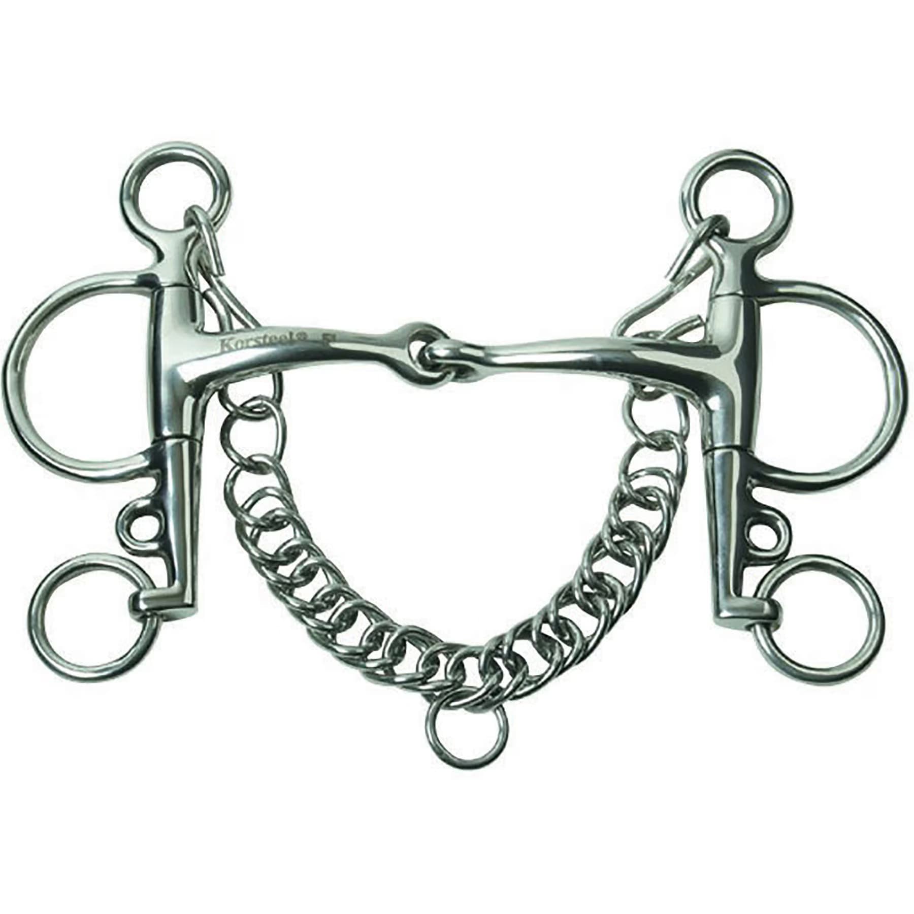 JP Korsteel JP Korsteel Stainless Steel Jointed Pelham Horse Bit, 4.5-in