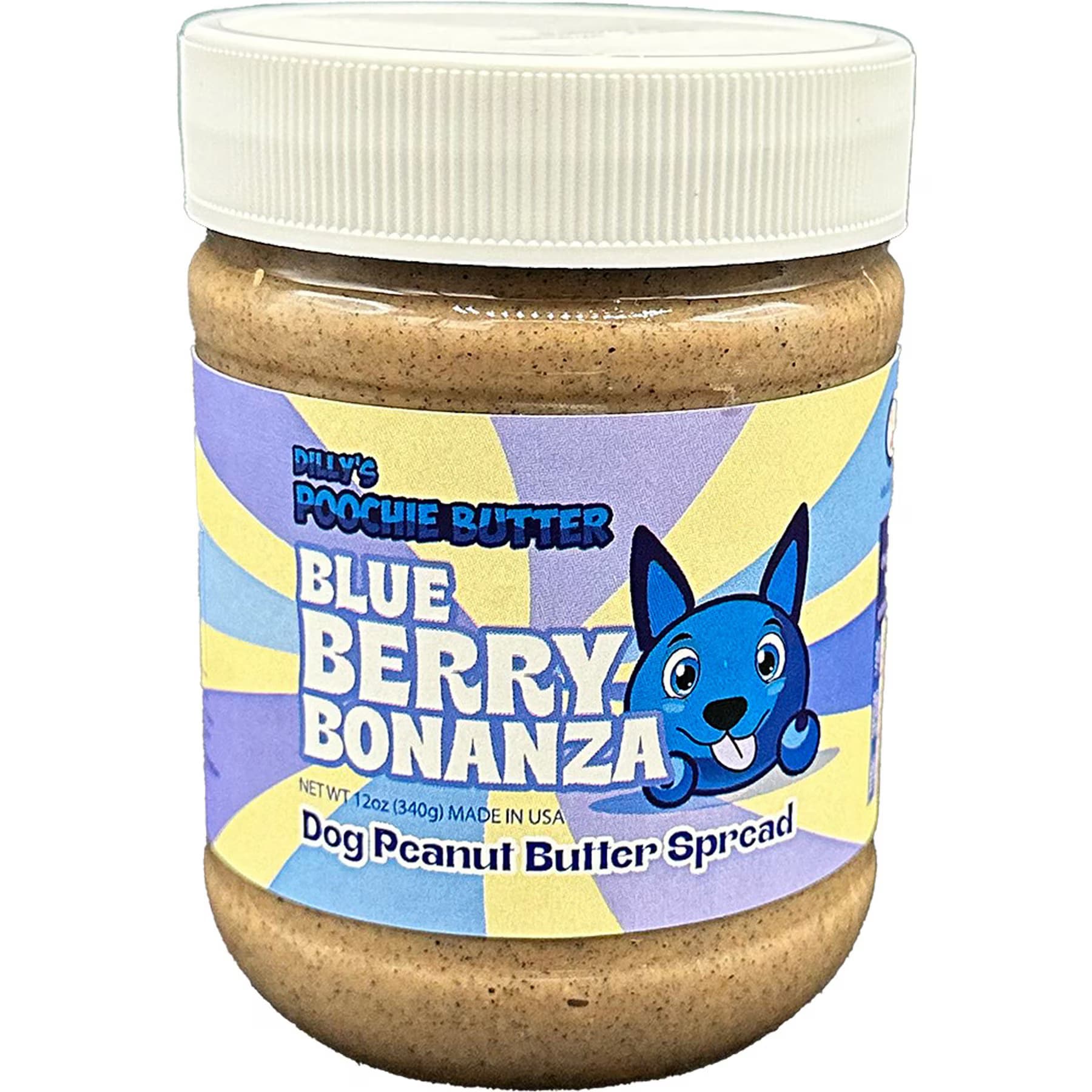 Poochie Butter Poochie Butter Peanut Butter Blueberry Lickable Dog Treat, 12-oz jar