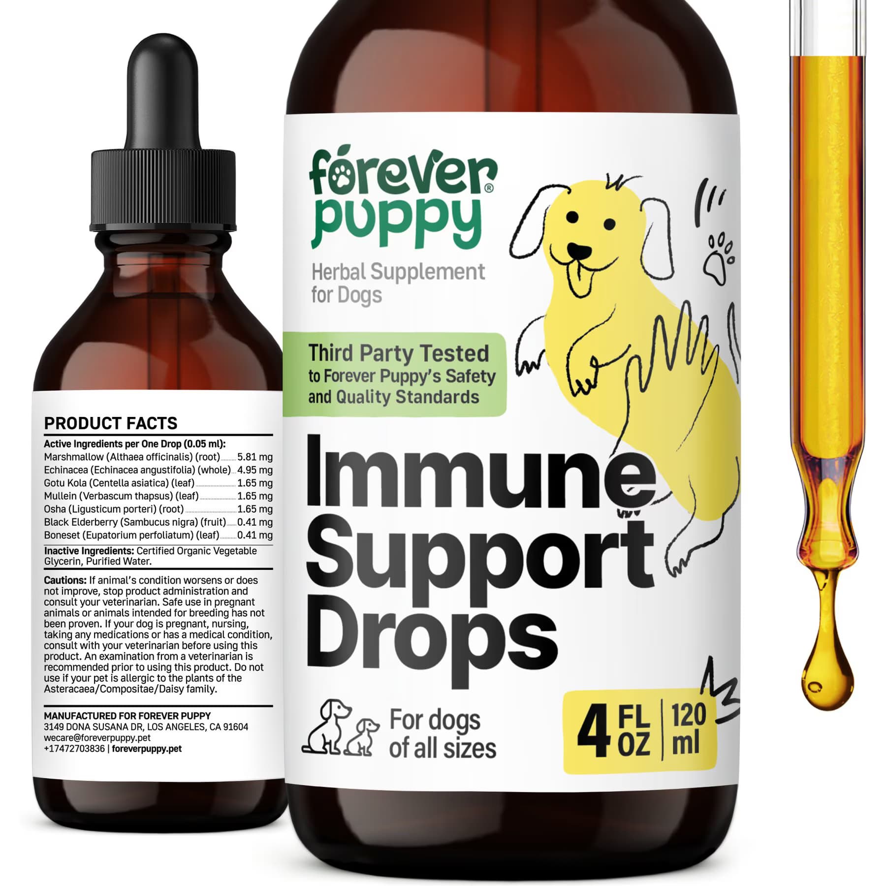 Forever Puppy Forever Puppy Immune Support Drops Liquid Supplement for Dogs, 4-fl oz bottle