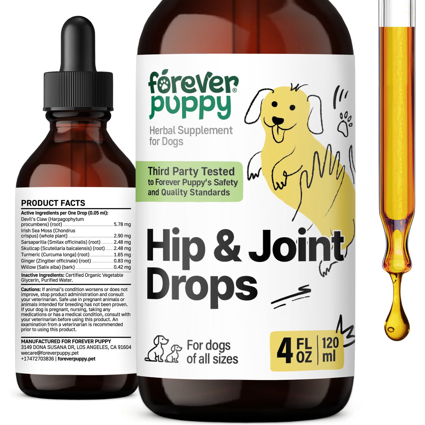 Forever Puppy Forever Puppy Hip & Joint Drops Liquid Supplement for Dogs, 4-fl oz bottle