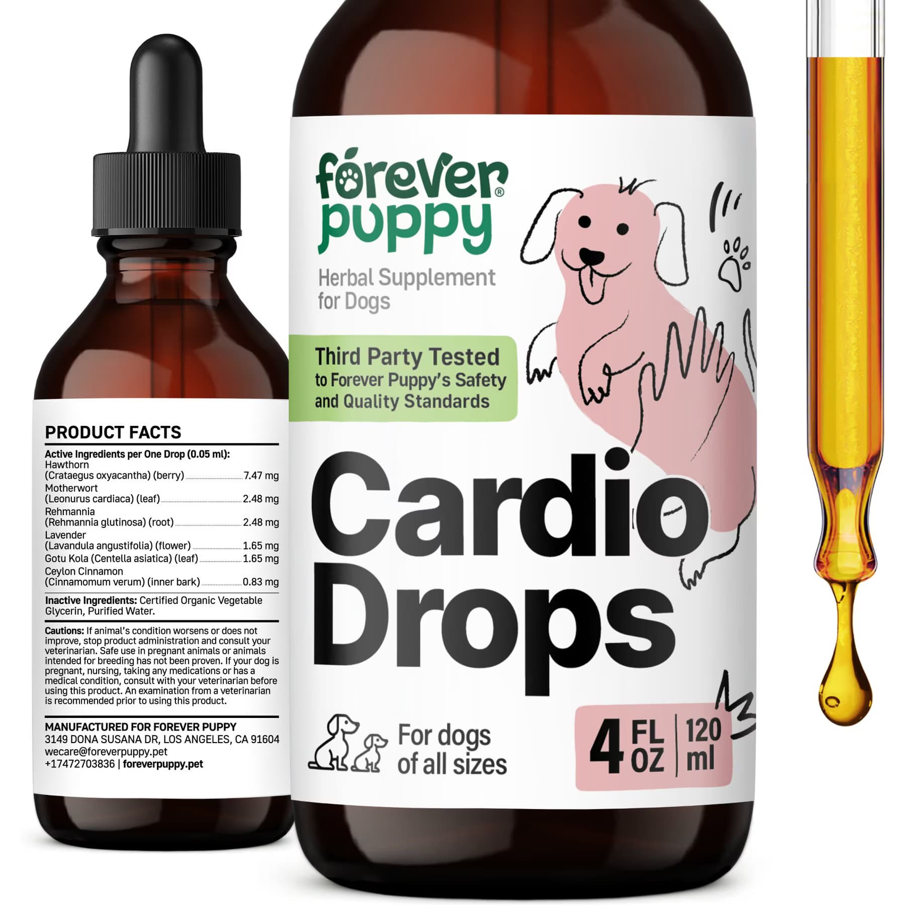 Forever Puppy Forever Puppy Cardio Drops Liquid Heart Supplement for Dogs, 4-fl oz bottle