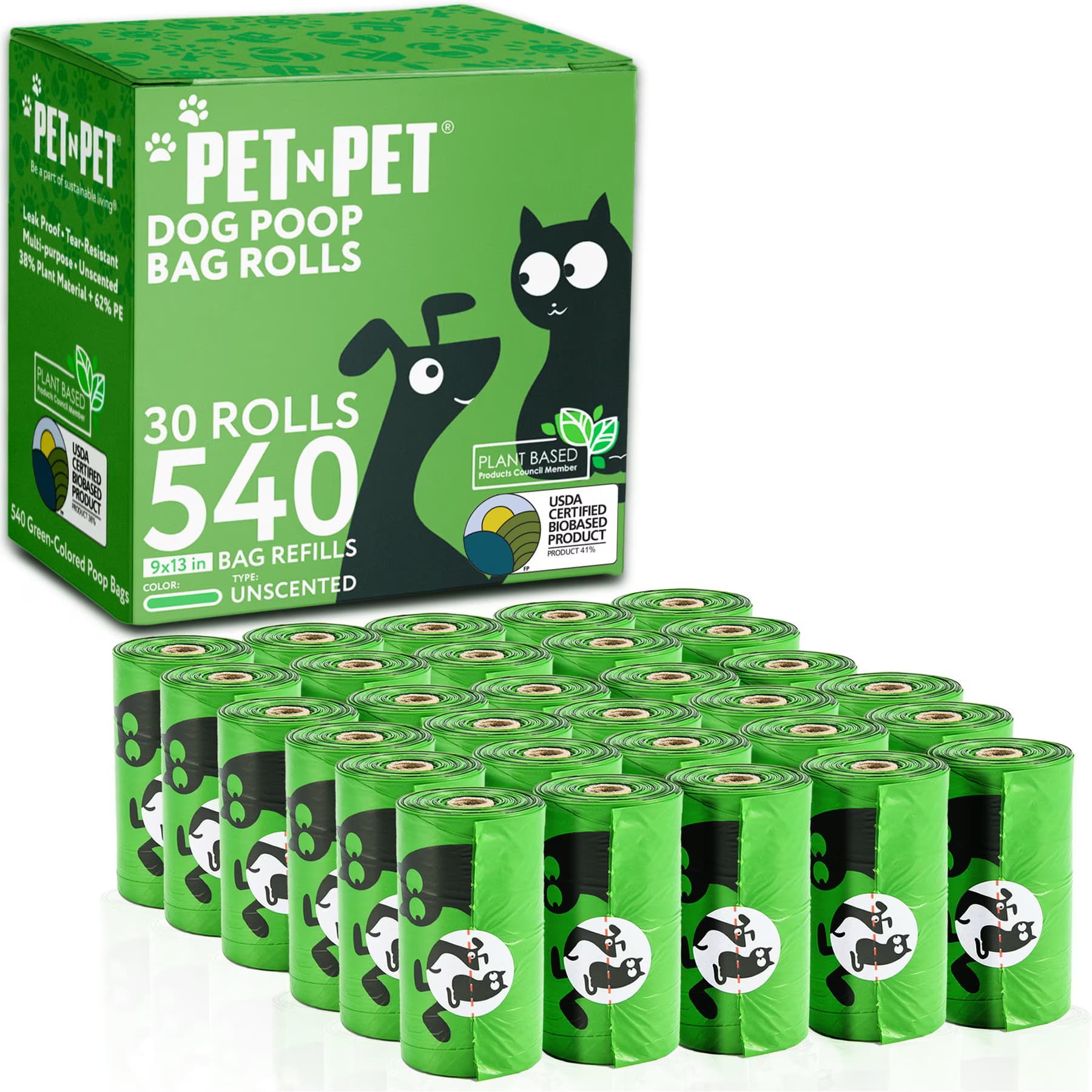 PET N PET PET N PET Dog Poop Bag, Unscented