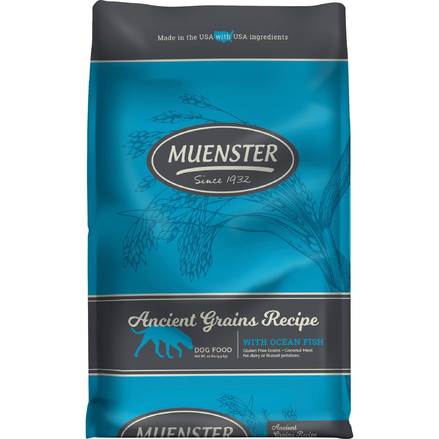 Muenster Muenster Chicken-Free Ocean Fish Recipe with Ancient Grains Dry Dog Food