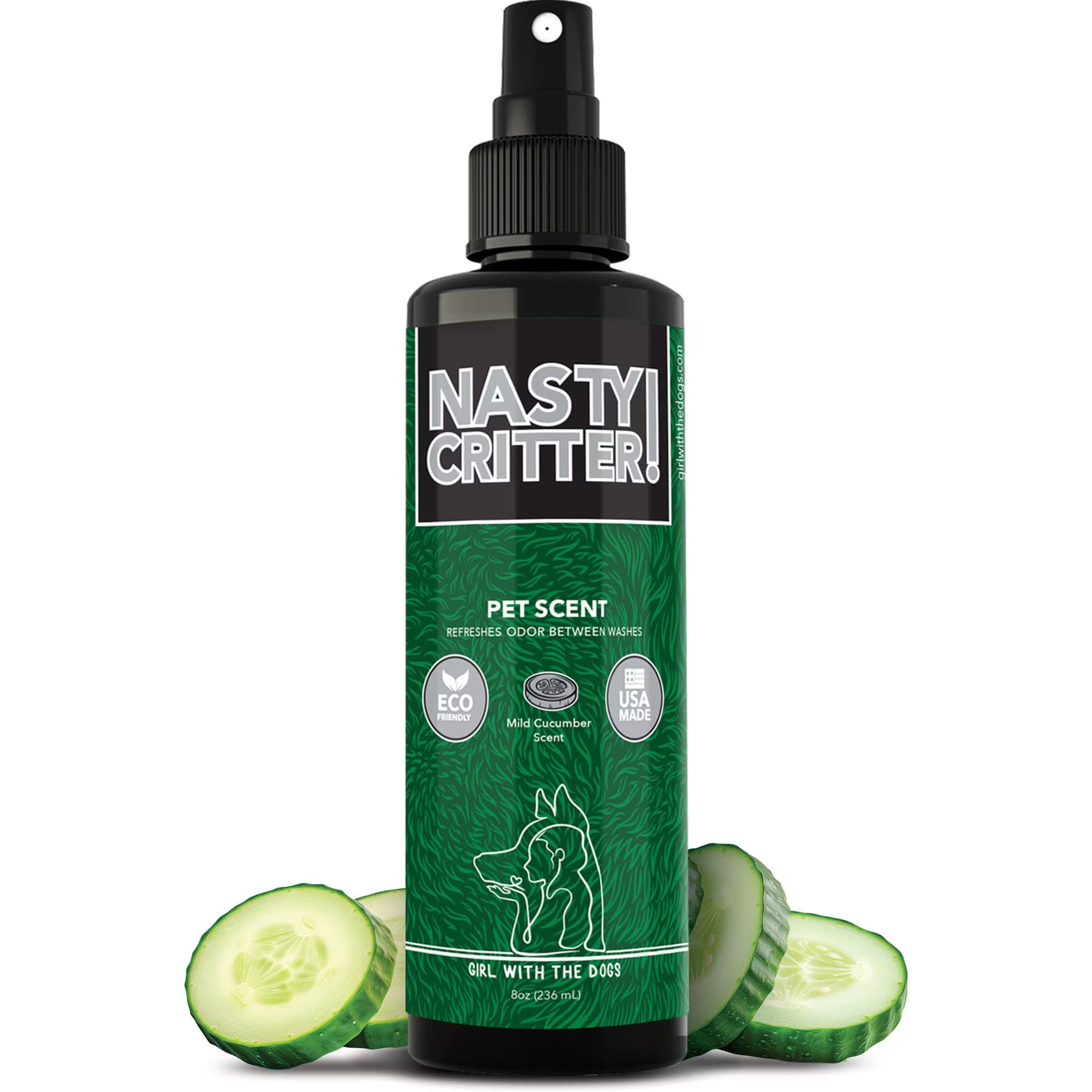 Girl With The Dogs Girl With The Dogs NASTY CRITTER! Mild Cucumber Dog & Cat Cologne, 8-fl oz bottle