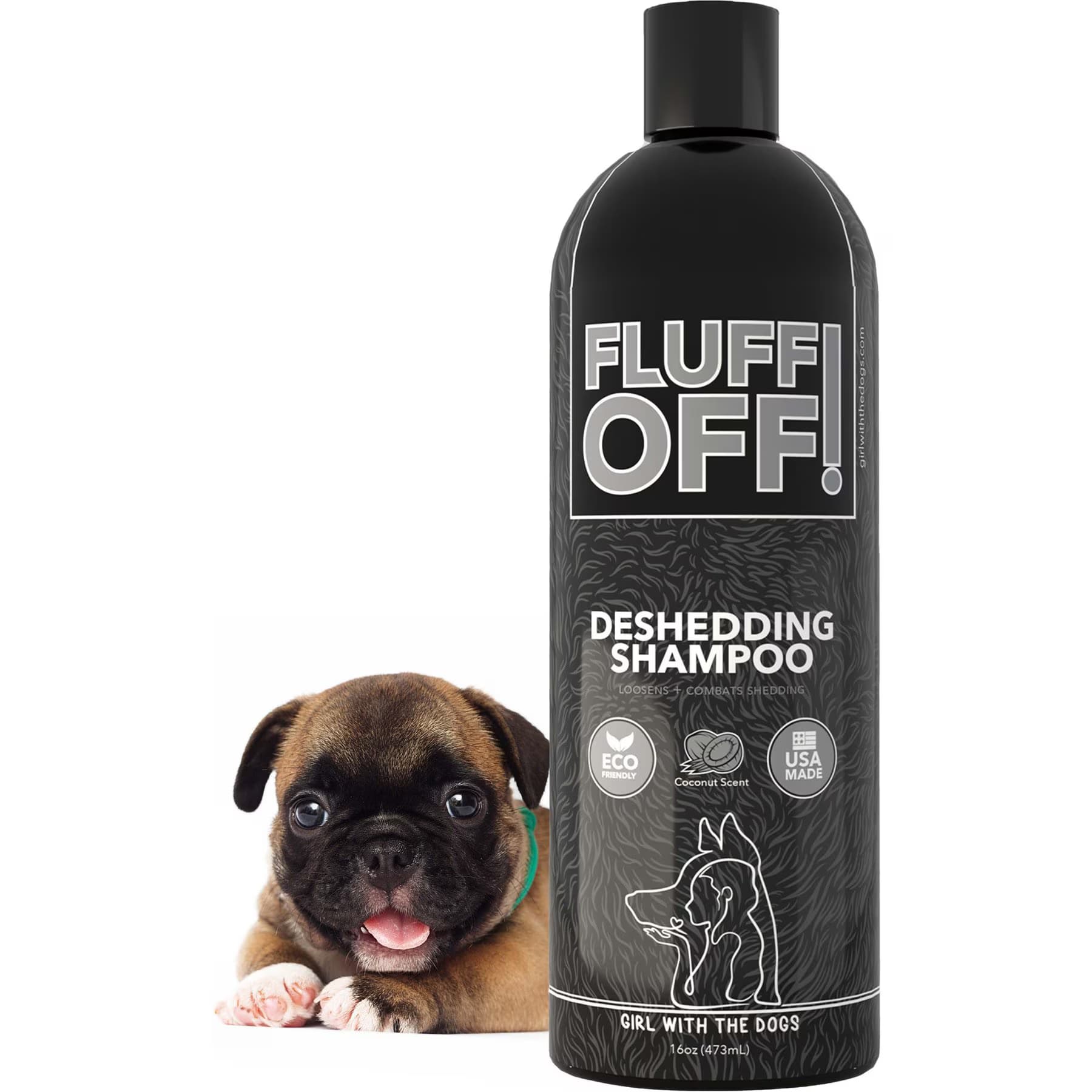 Girl With The Dogs Girl With The Dogs Fluff Off! Natural Deshedding Dog & Cat Shampoo, 16-fl oz bottle