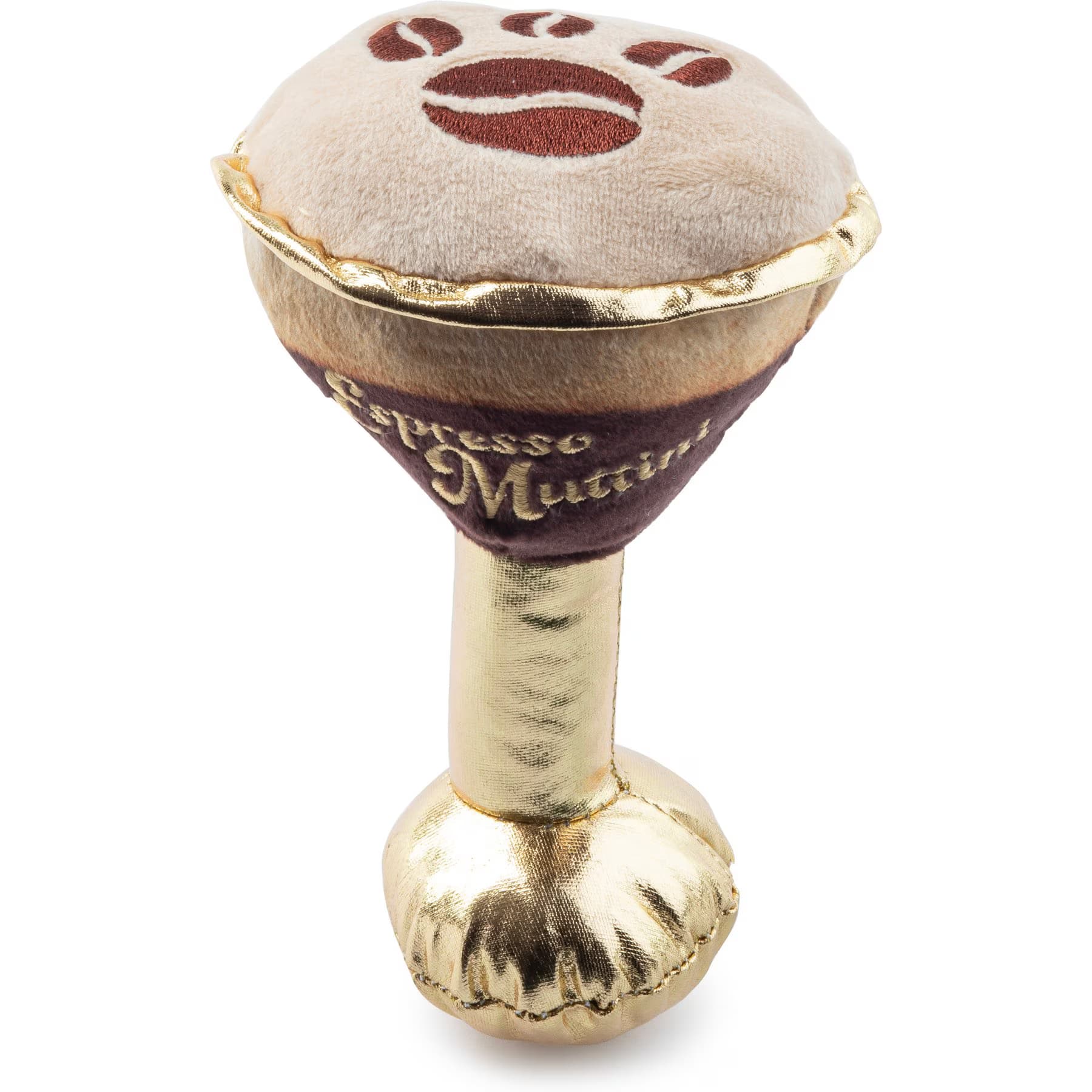Haute Diggity Dog Haute Diggity Dog Espresso Muttini Squeaky Plush Dog Toy, Brown