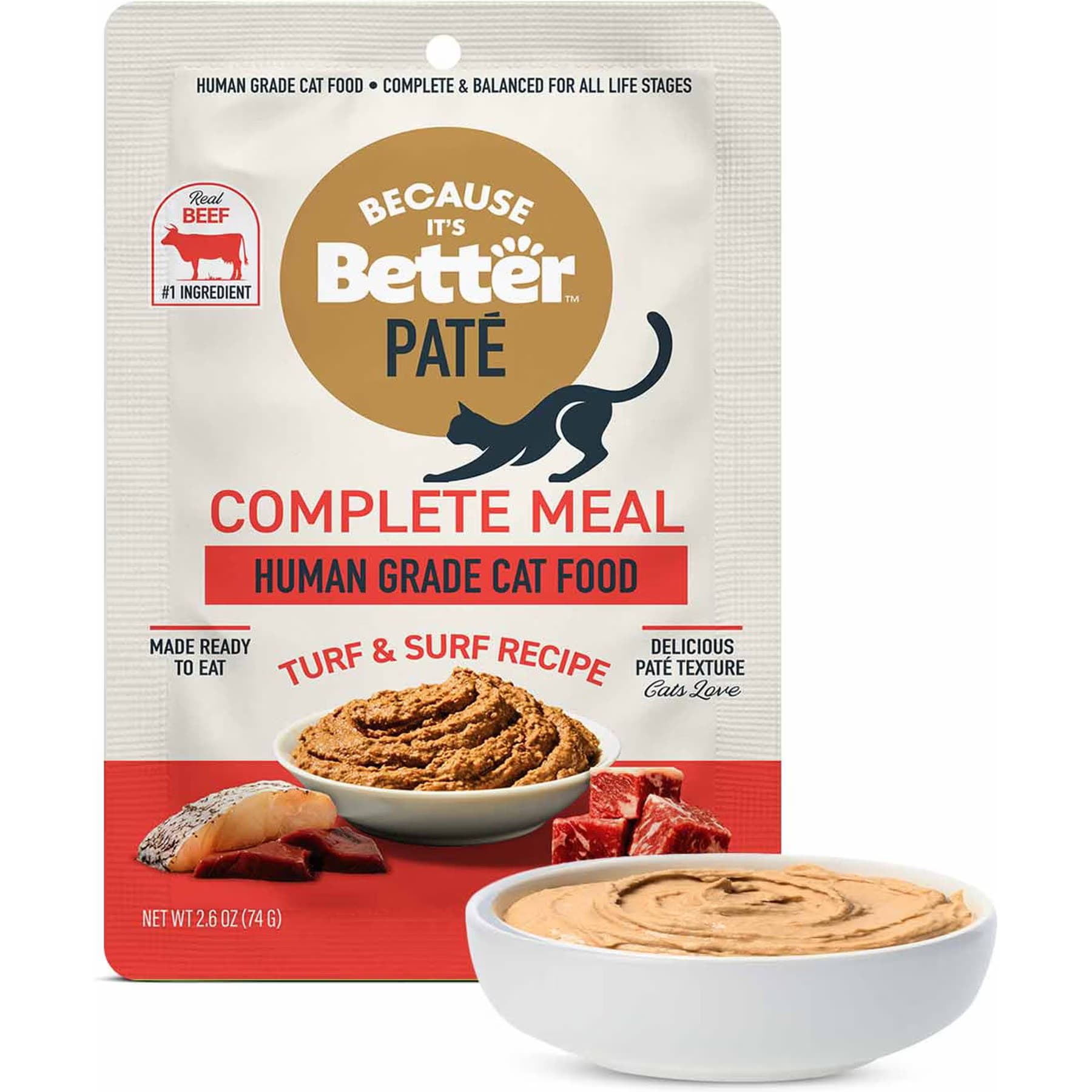 Because It's Better Because It’s Better Complete Meal Turf & Surf Recipe Pate Wet Cat Food