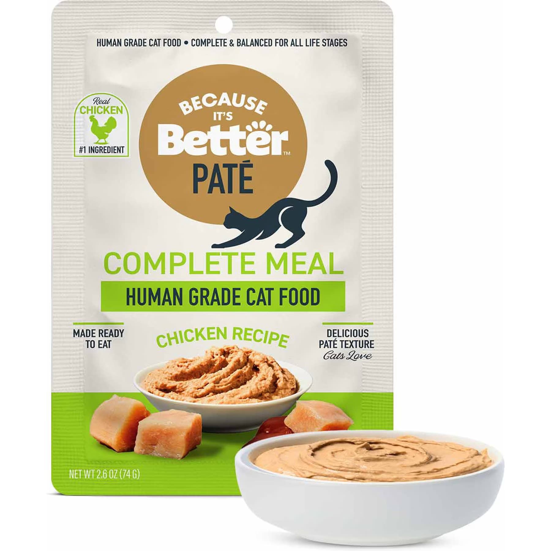 Because It's Better Because It’s Better Complete Meal Chicken Recipe Pate Wet Cat Food