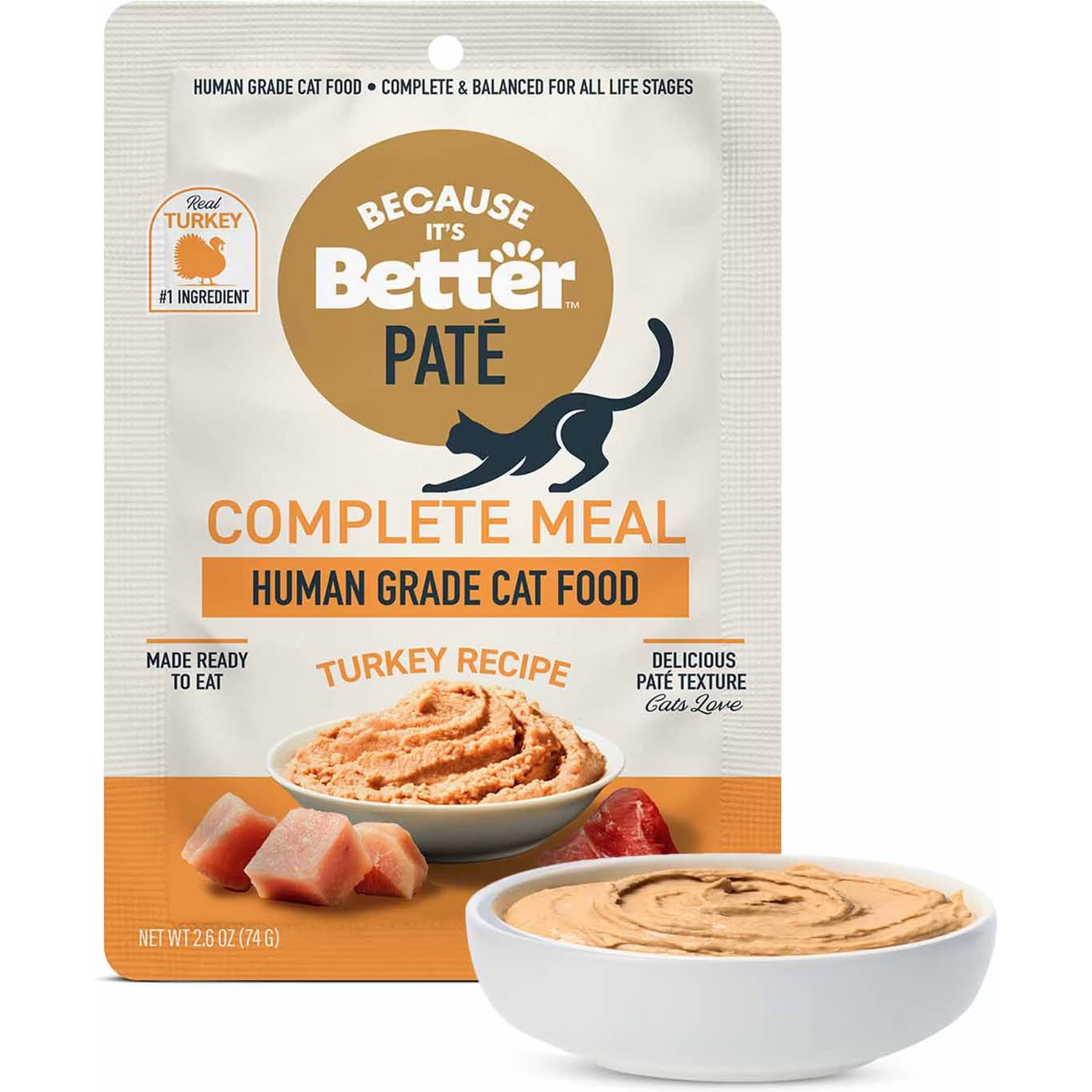 Because It's Better Because It’s Better Complete Meal Turkey Recipe Pate Wet Cat Food