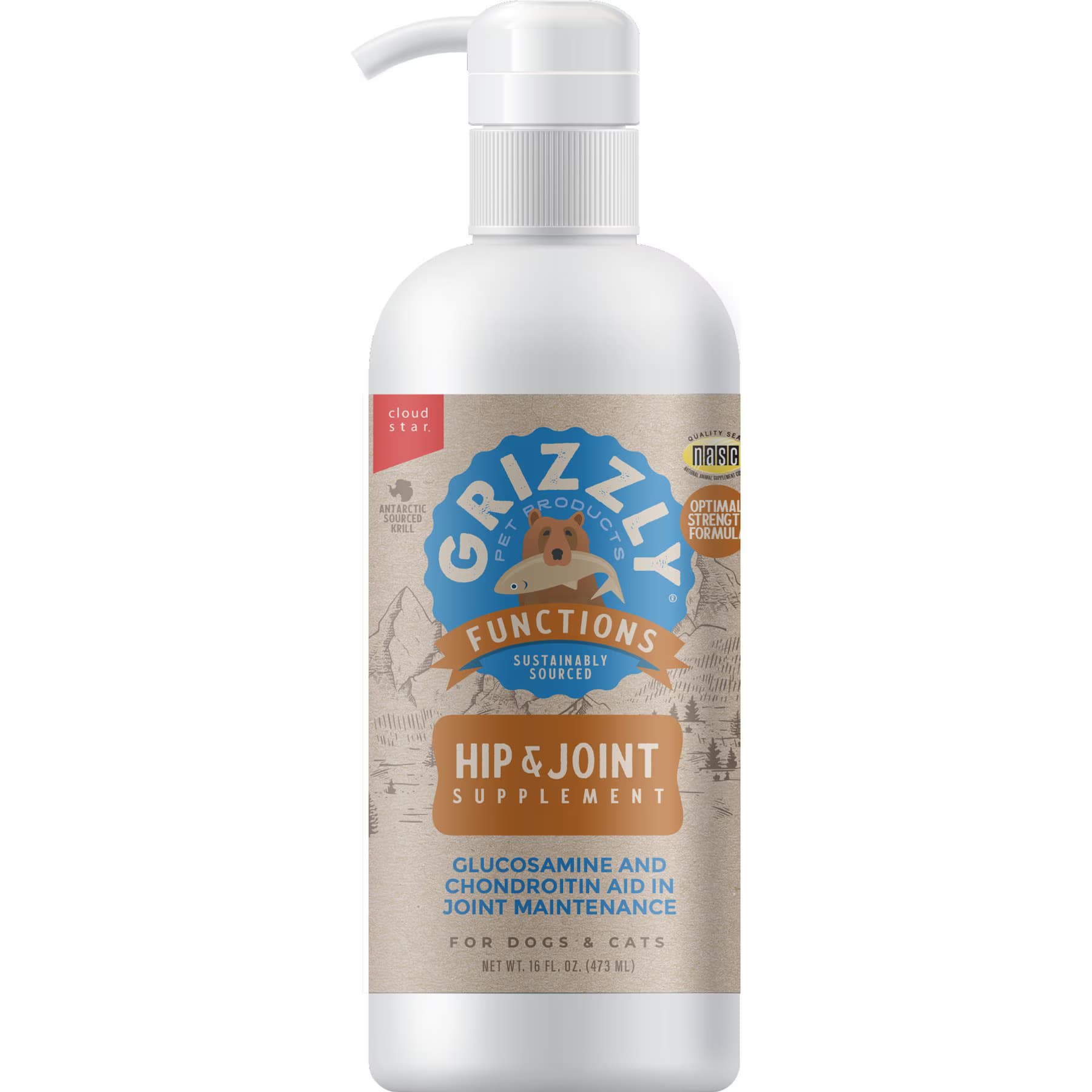 Grizzly Grizzly Joint Aid Liquid Hip & Joint Health Supplement for Dog & Cat, 16-fl oz bottle