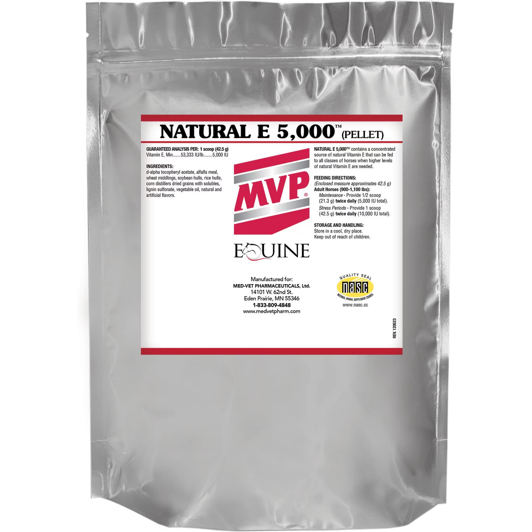Med-Vet Pharmaceuticals (MVP) Med-Vet Pharmaceuticals (MVP) Natural E 5000 Pellets Horse Supplement, 7.5-lb