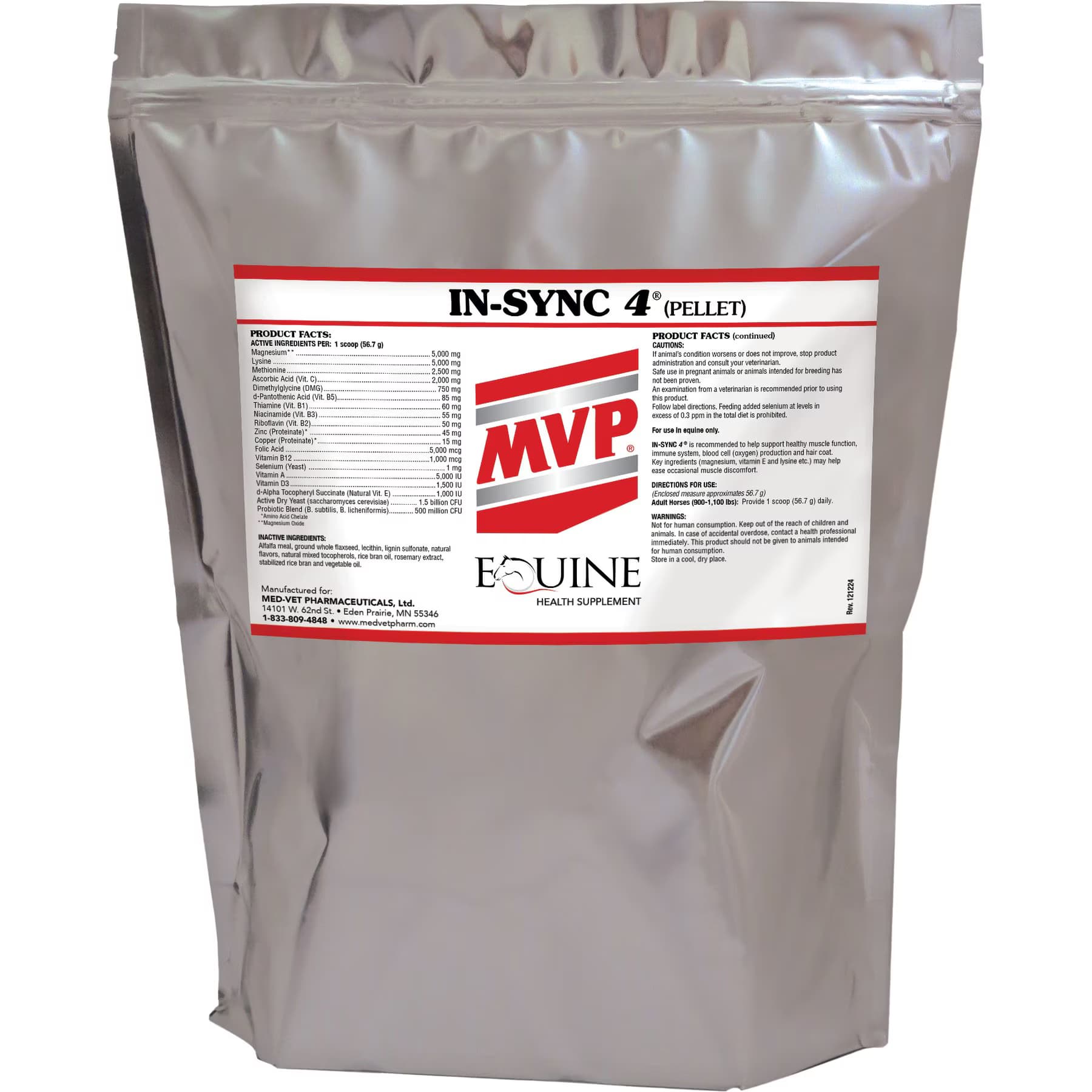 Med-Vet Pharmaceuticals (MVP) Med-Vet Pharmaceuticals (MVP) In-Sync 4 Pellets Horse Muscular Supplement, 4-lb