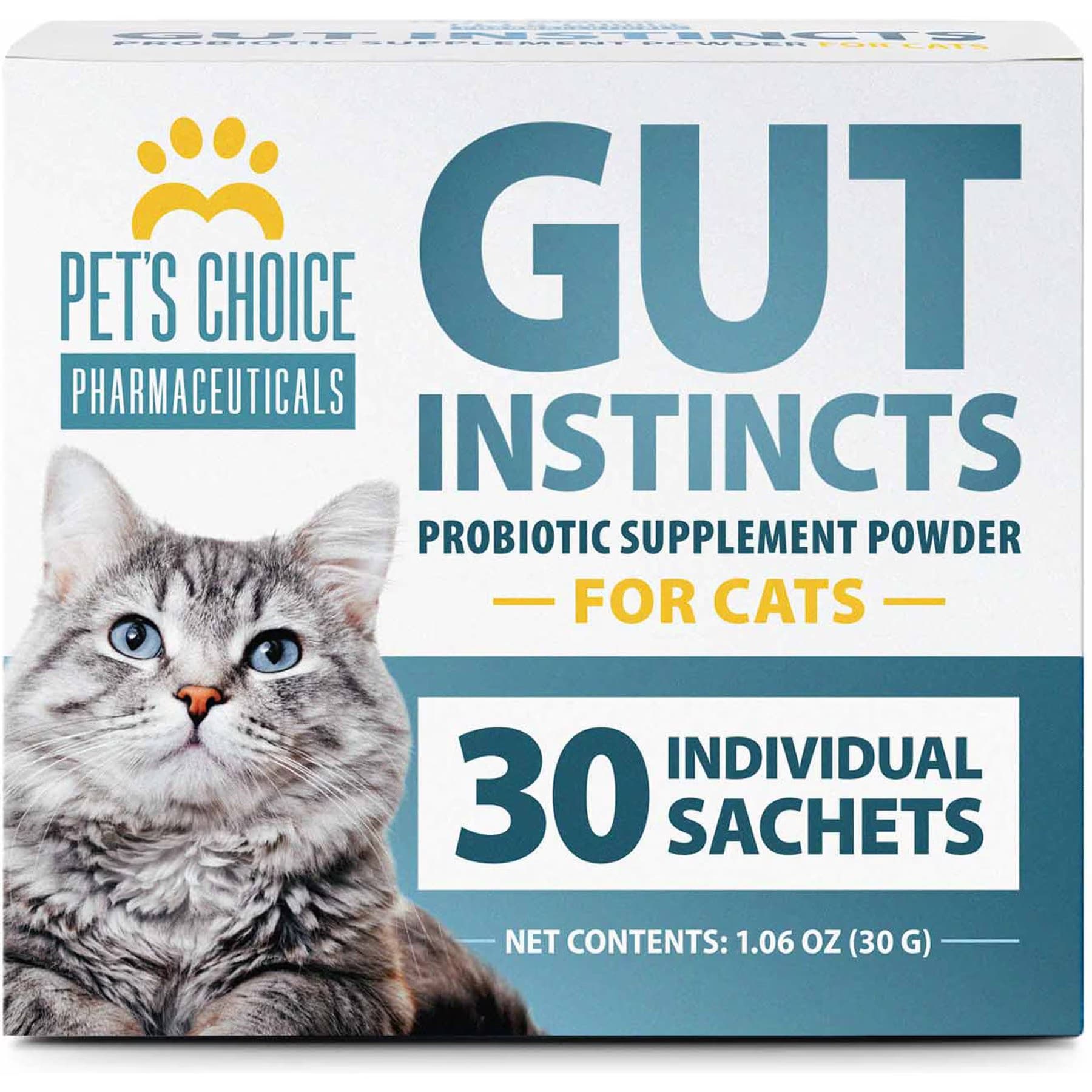 Pet's Choice Pet’s Choice Gut instincts Probiotic Packets Digestive Aid Powder Supplement for Cats
