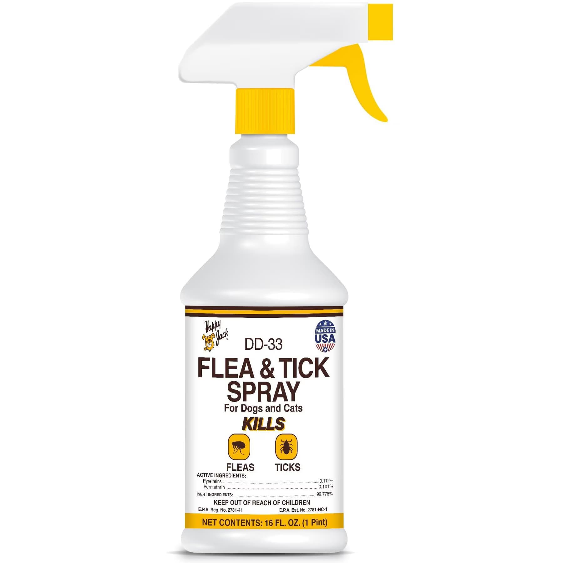Happy Jack Happy Jack DD-33 Flea & Tick Treatment & Control Spray for Dogs & Cats, 16-fl oz bottle