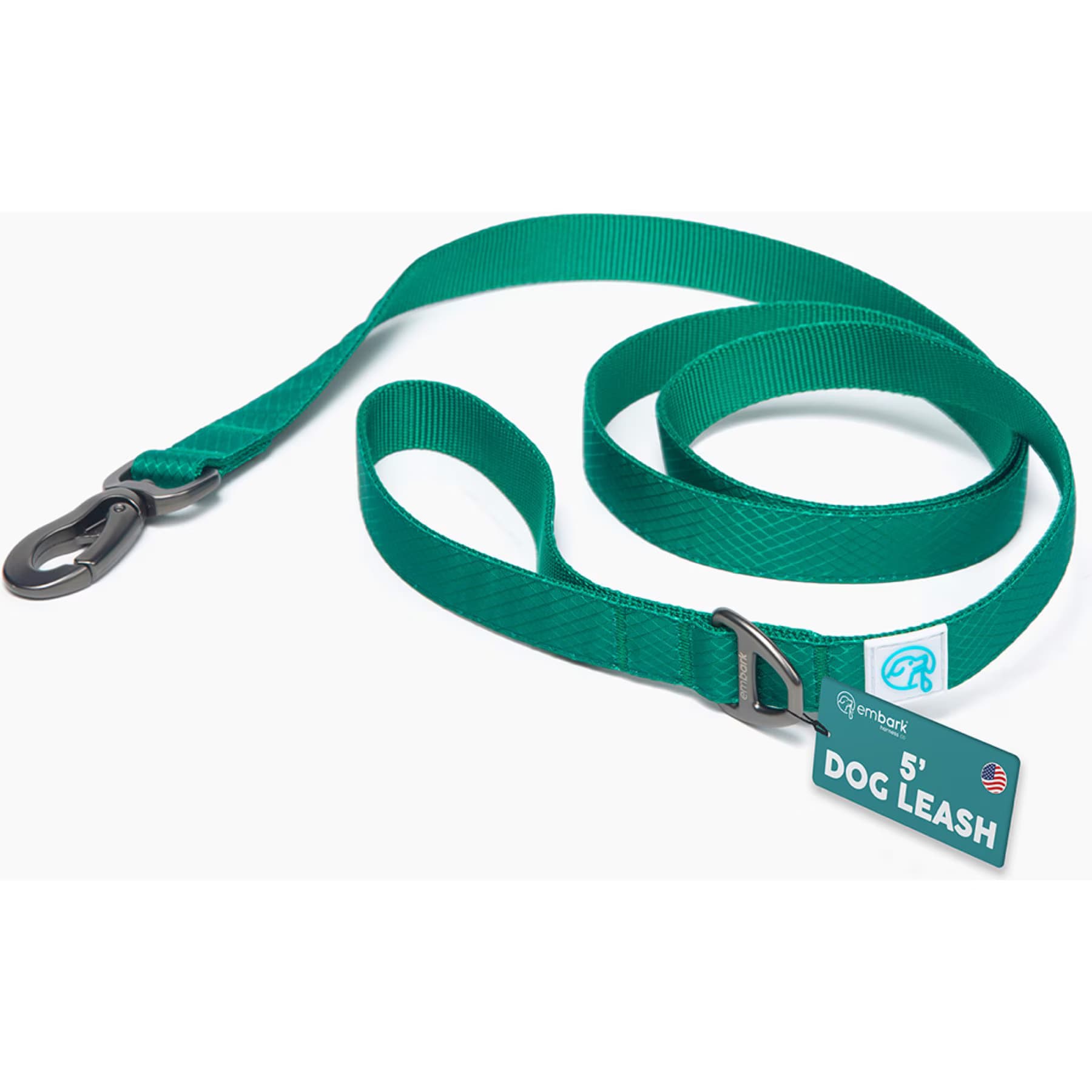 Embark Harness Co. Embark Harness Co. Adventure Dog Leash, Green, 5-ft