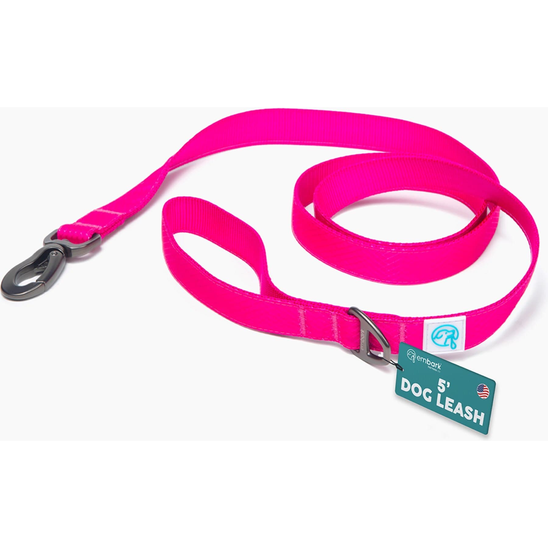 Embark Harness Co. Embark Harness Co. Adventure Dog Leash, Pink, 5-ft