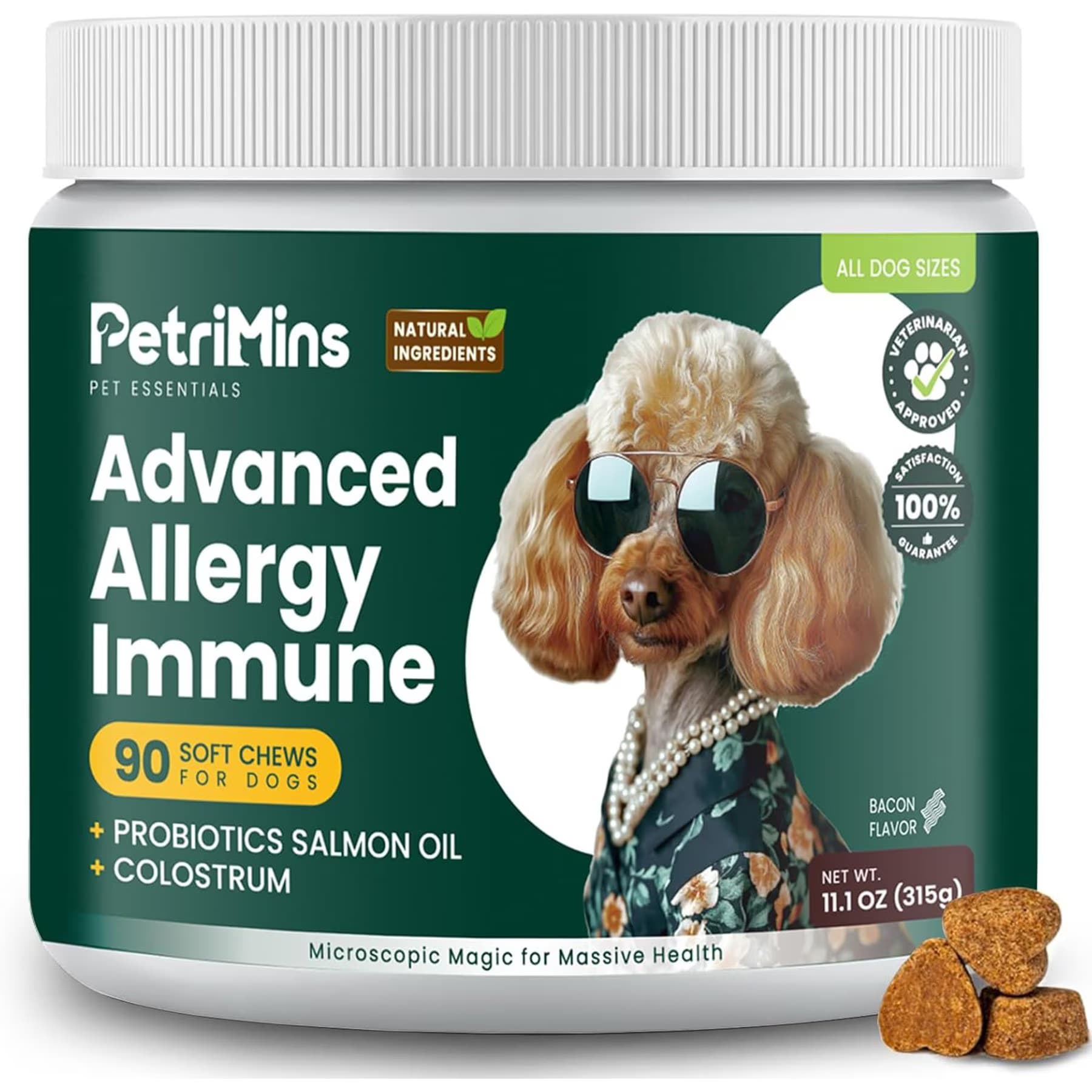 PetriMins PetriMins Advanced Allergy Immune Bacon Flavor Chew Supplement for Dogs