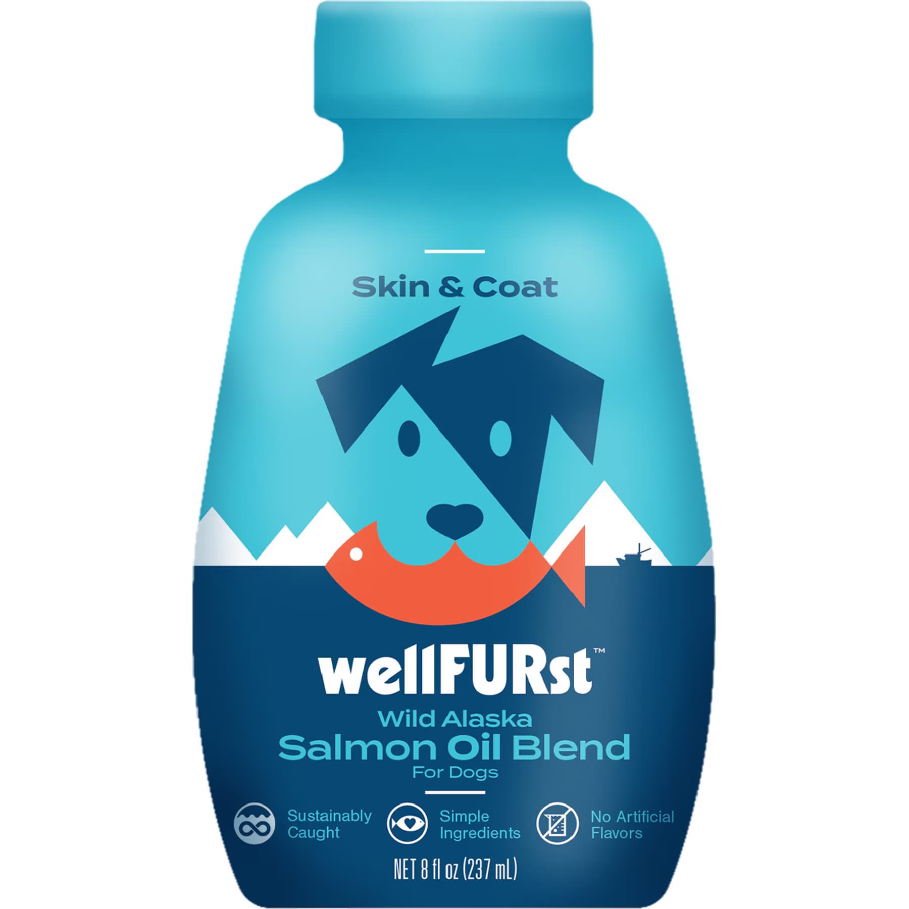 WellFURst Wild Alaska Omega-3 Salmon Oil Skin & Coat Health Supplement for Dogs, 18-fl oz bottle — view 3