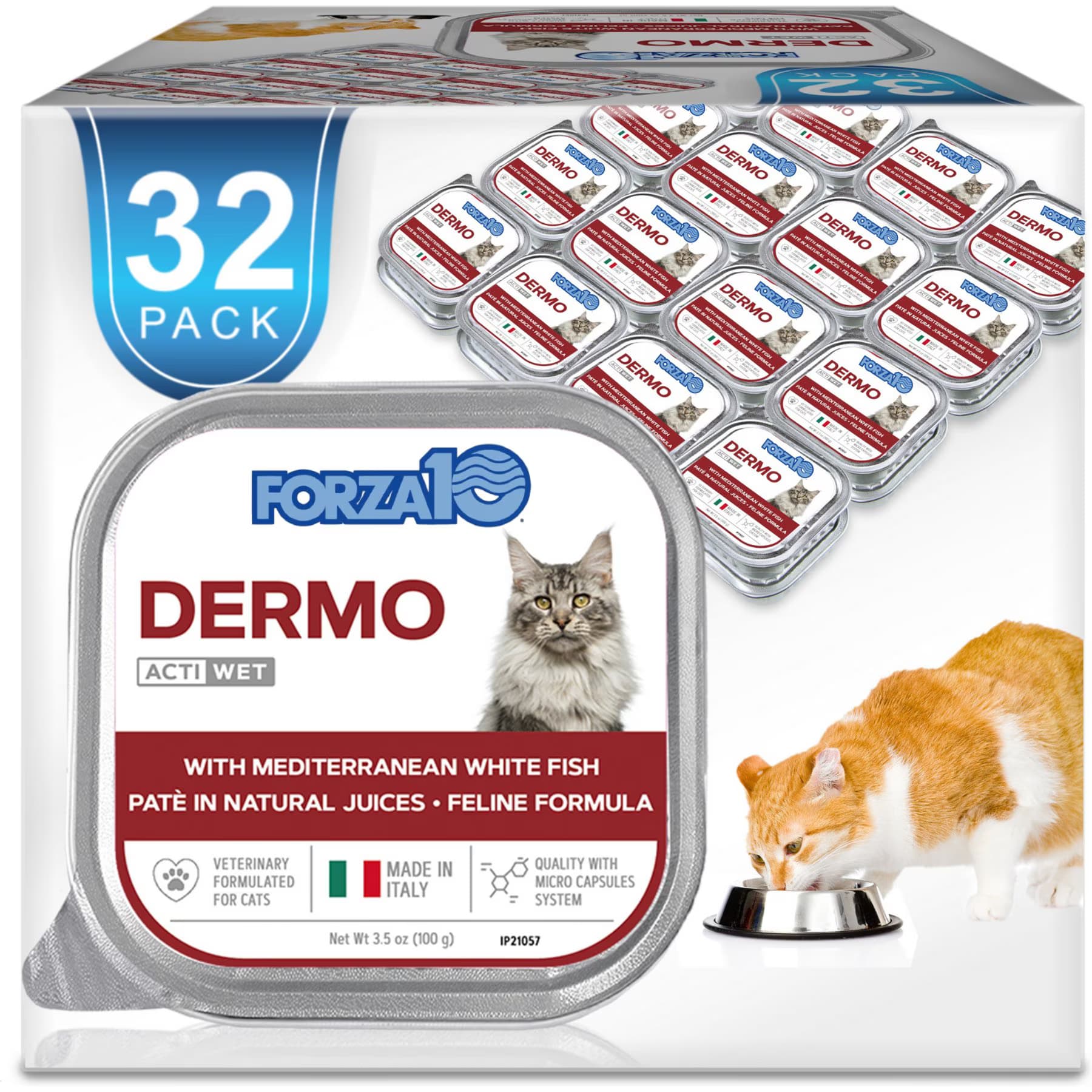 Forza10 Forza10 ActiWet Dermo Support with Mediterranean White Fish Canned Cat Food, 3.5-oz