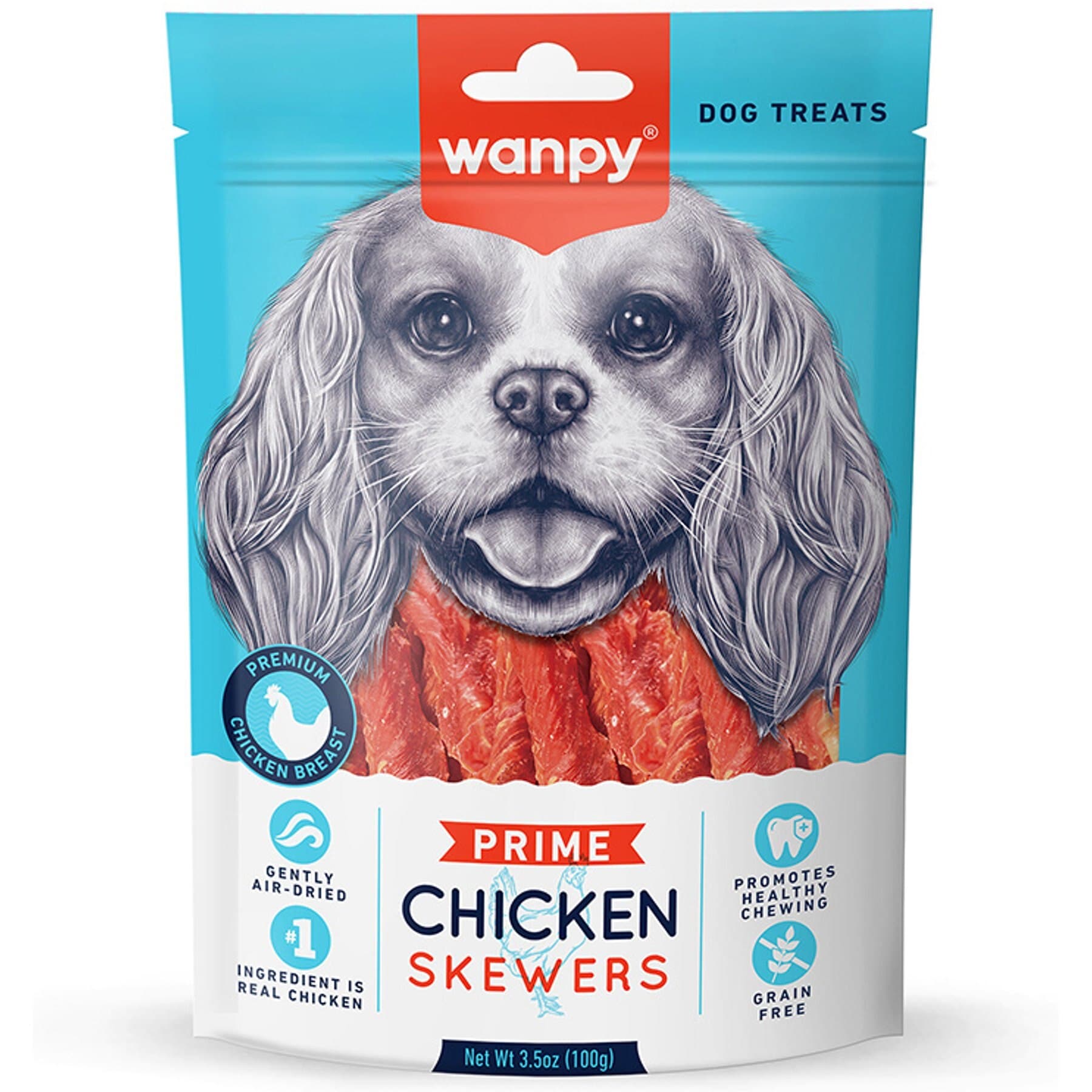Wanpy Wanpy All Natural Air-Dried Chicken Skewers Rawhide Dog Treats