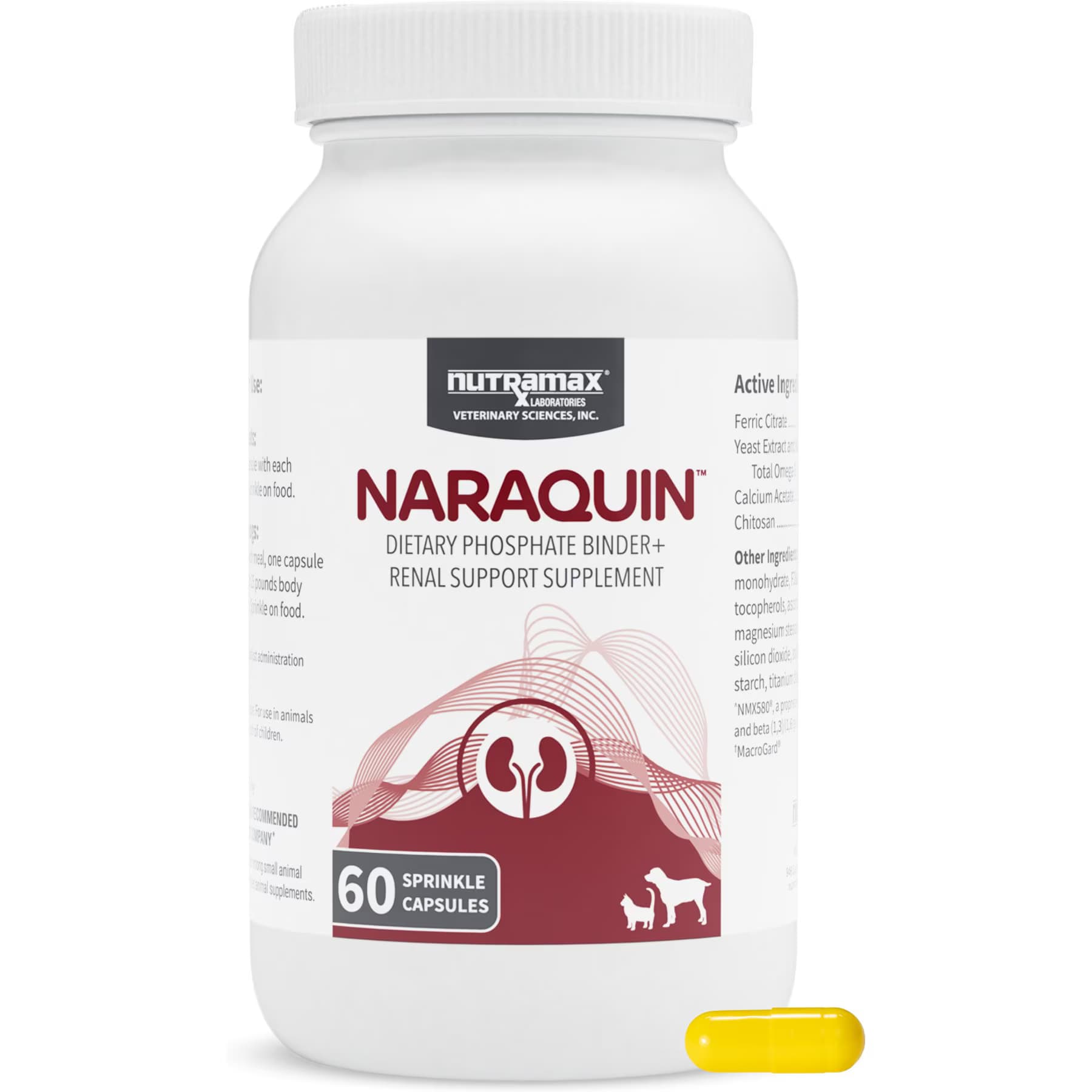 Nutramax Nutramax Naraquin Dietary Phosphate Binder Plus Renal Support Supplement for Dogs & Cats