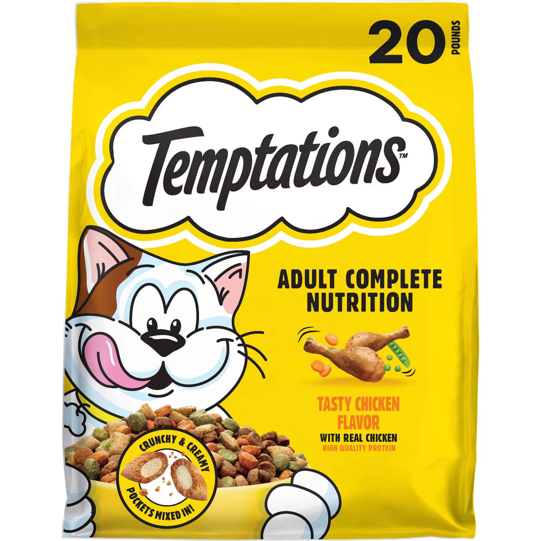 Temptations Tasty Chicken Flavor Adult Dry Cat Food, 27-lb bundle — view 3
