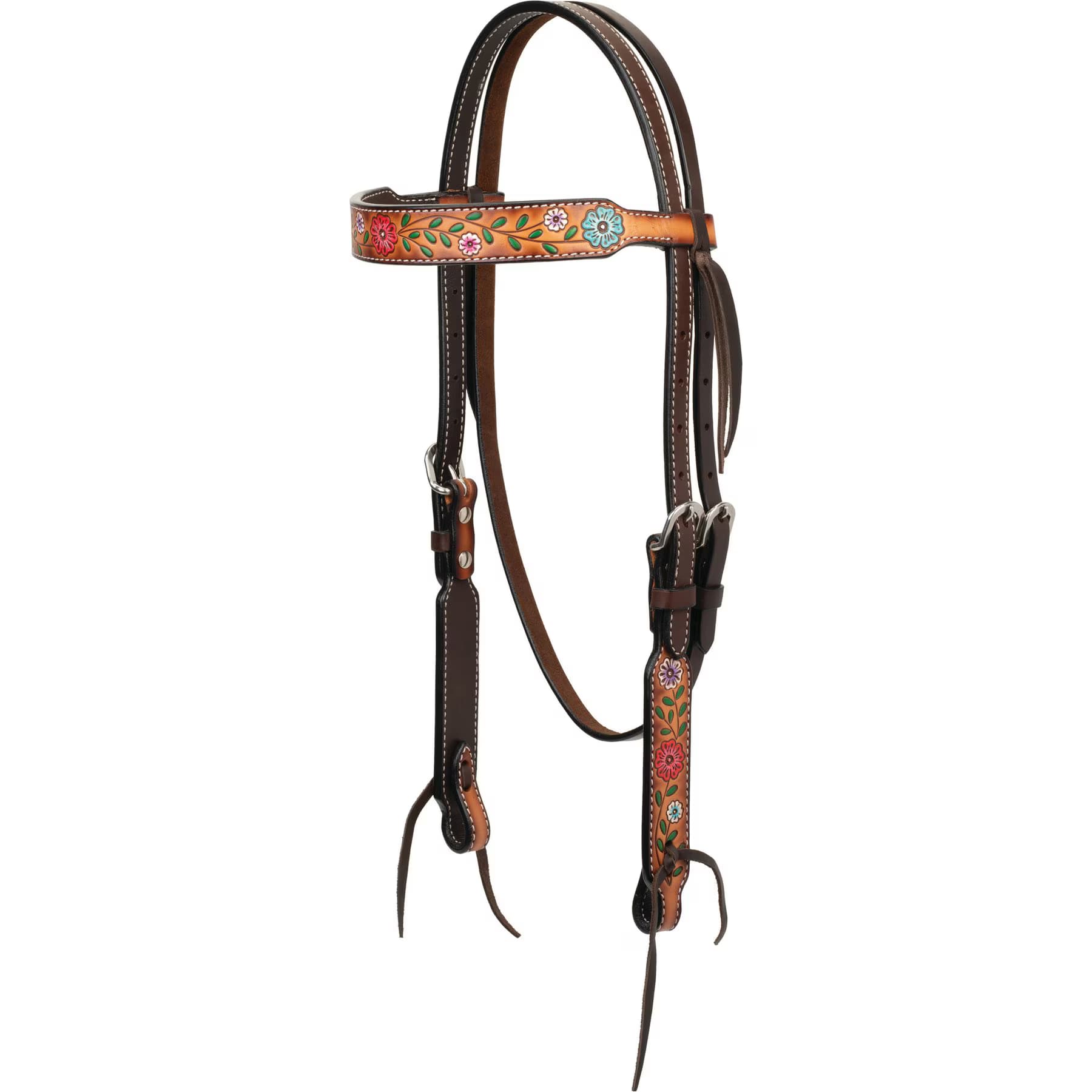 Weaver Equine Weaver Equine Turquoise Cross Floral Vine Horse Browband Headstall