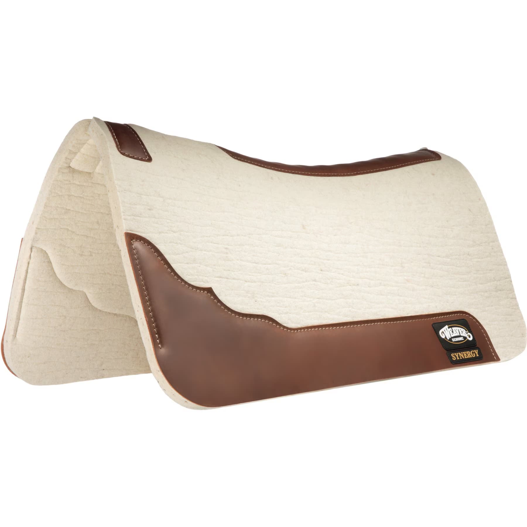 Weaver Equine Weaver Equine Synergy Contoured Steam Pressed 100% Merino Wool Felt Performance Saddle Pad, Natural, 31-in x 32-in x 3/4-in