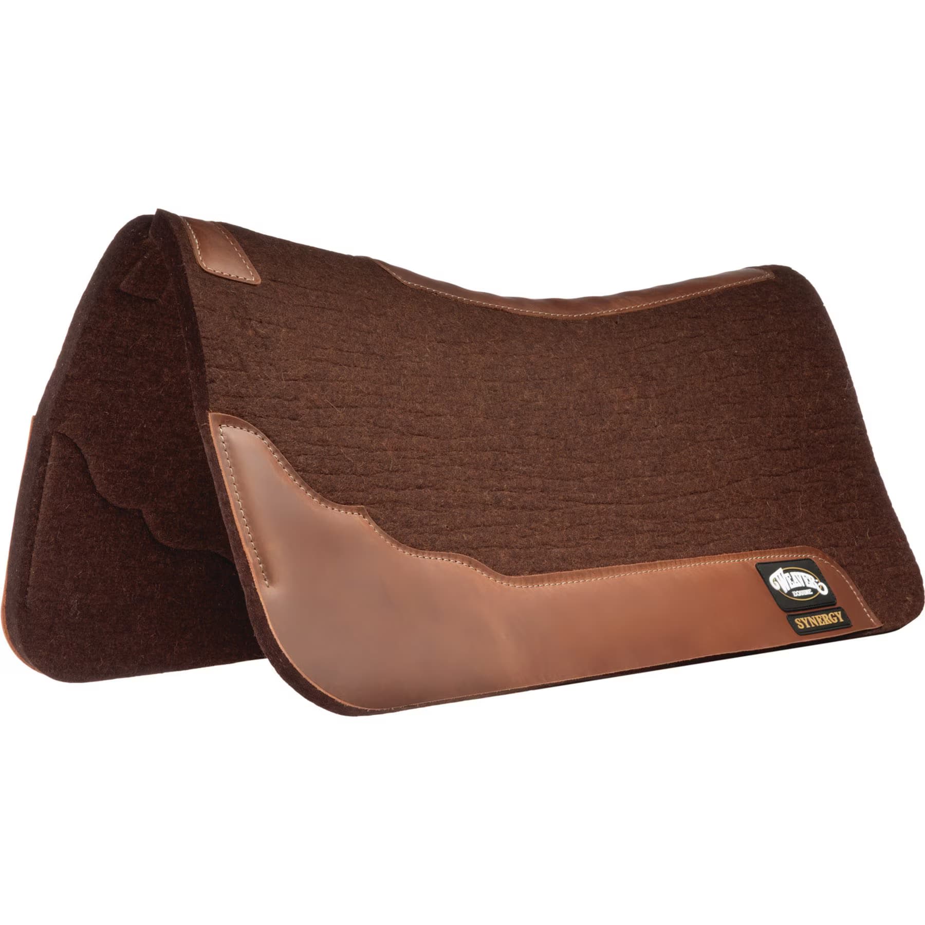 Weaver Equine Synergy Contoured Steam Pressed 100% Merino Wool Felt Performance Saddle Pad, Chocolate, 31-in x 32-in x 3/4-in — view 2
