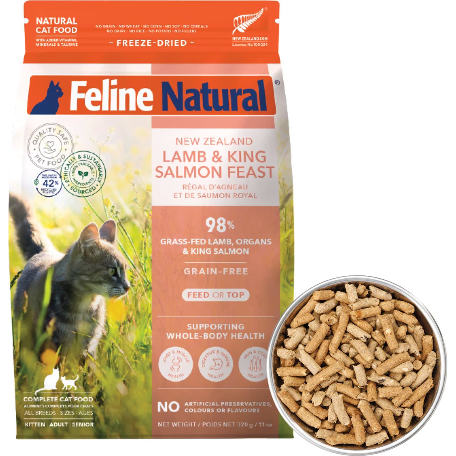 Feline Natural Feline Natural New Zealand Lamb & King Salmon Feast Grain-Free Freeze-Dried Cat Food