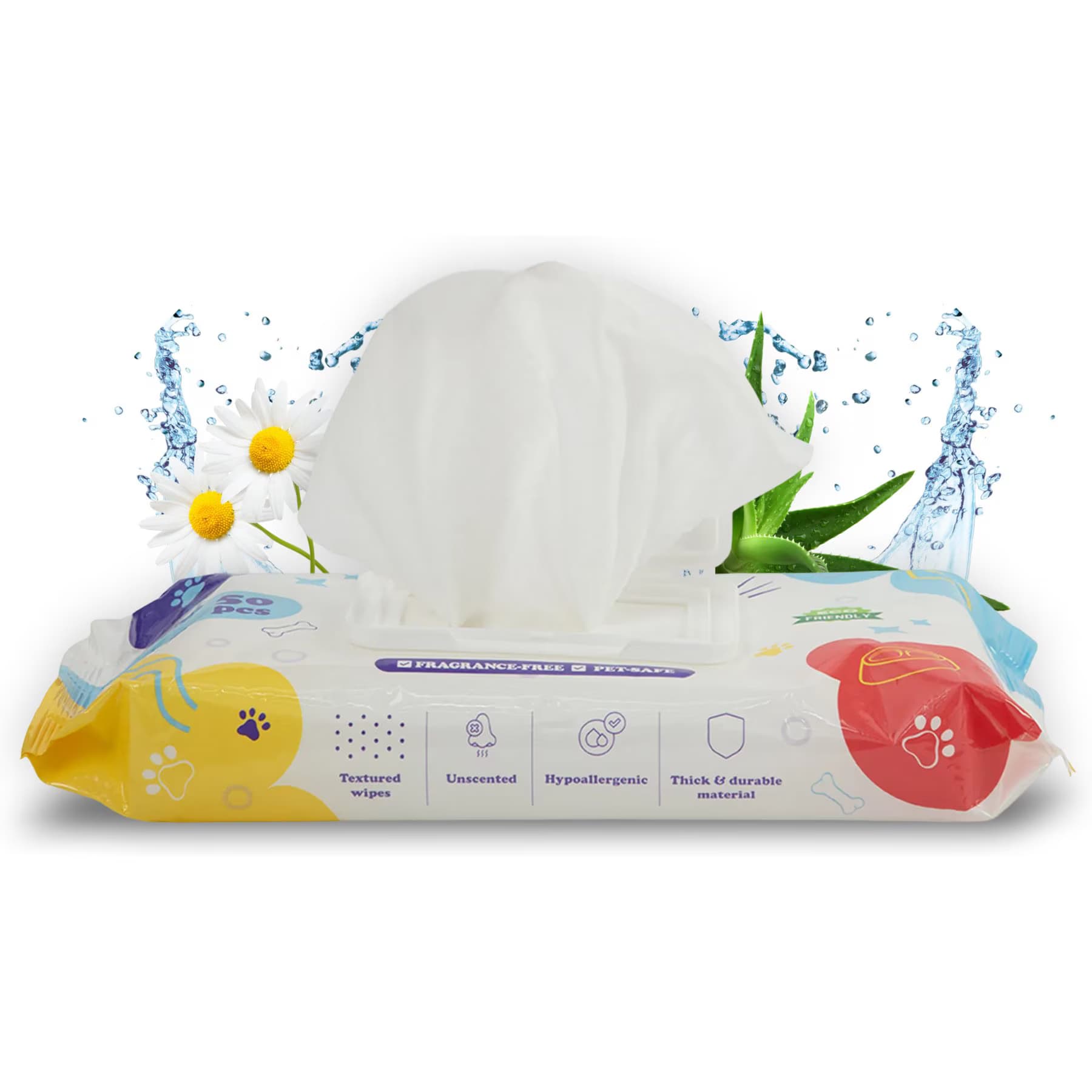 PetsWorld PetsWorld Thick Hypoallergenic Dog Wipes, Unscented