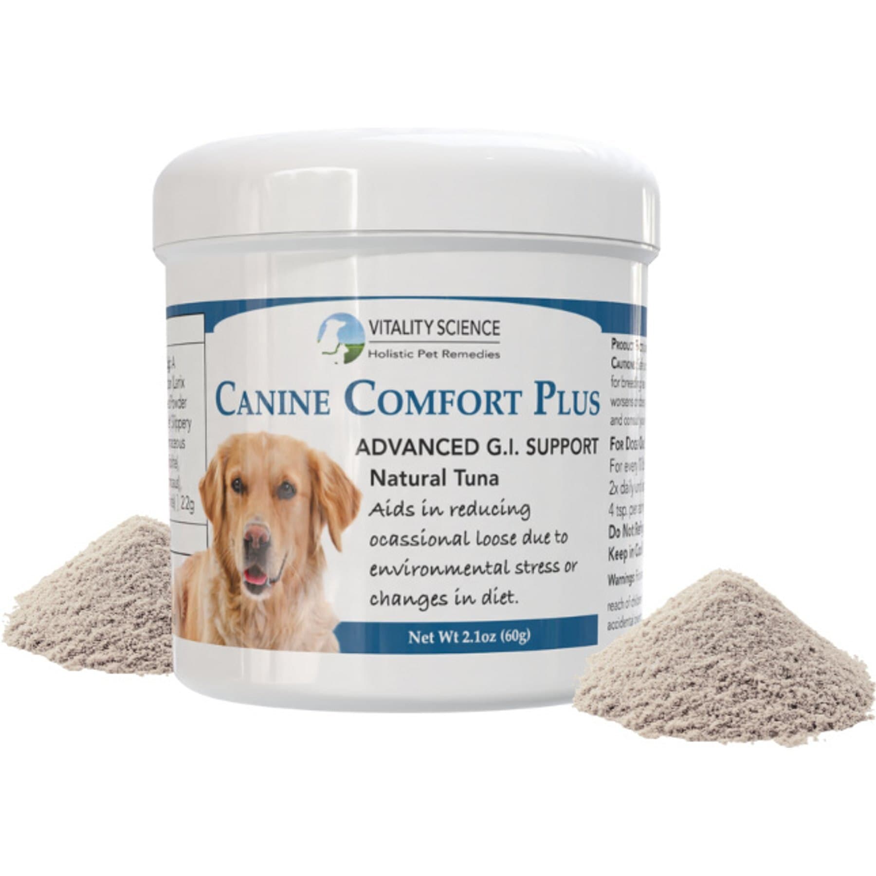 Vitality Science Vitality Science Canine Comfort Plus Tuna Formula Digestive Aid Powder Supplement for Dogs, 220-gr