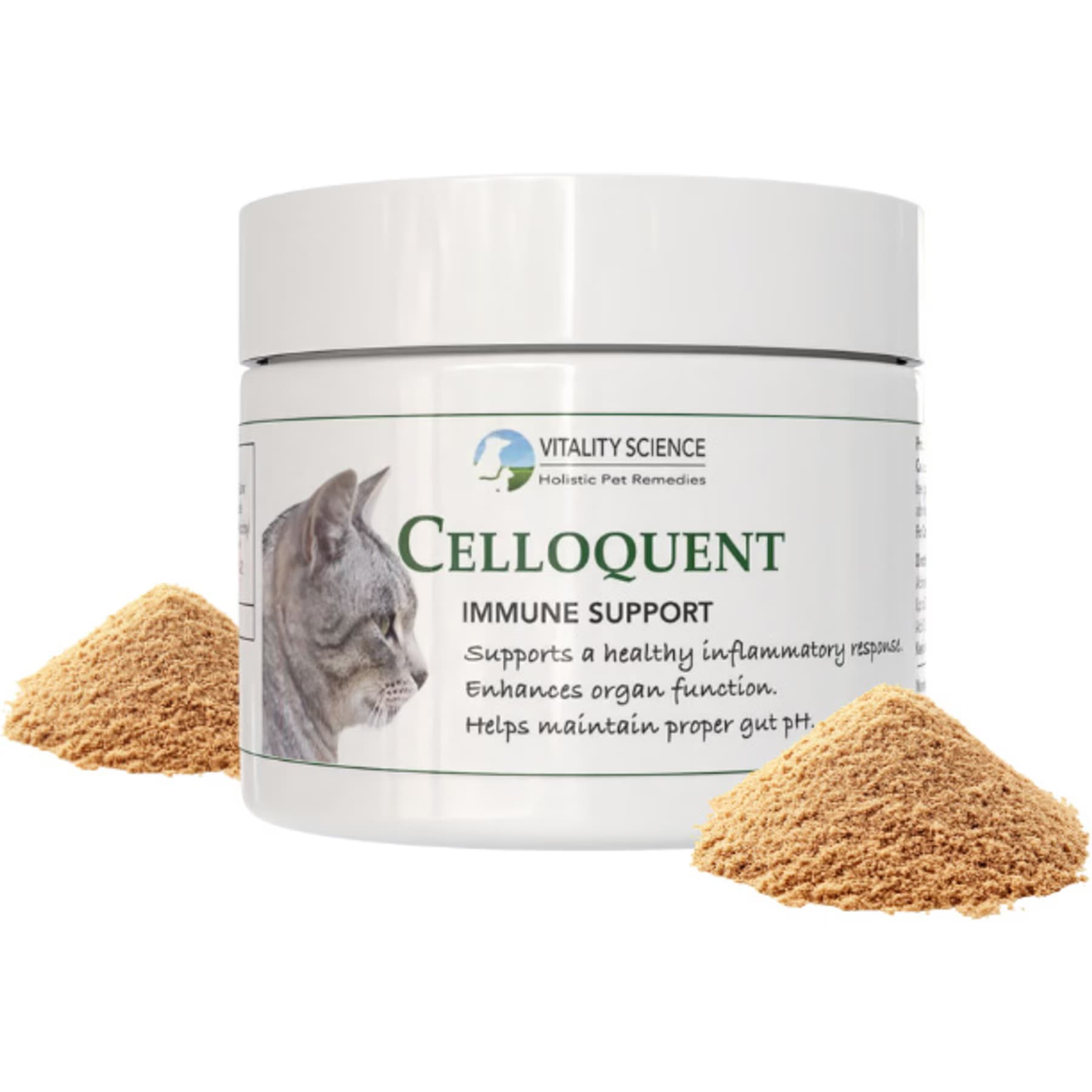 Vitality Science Vitality Science Celloquent Multi-Nutrient Immune Support Powder Supplement for Cats, 120-gr