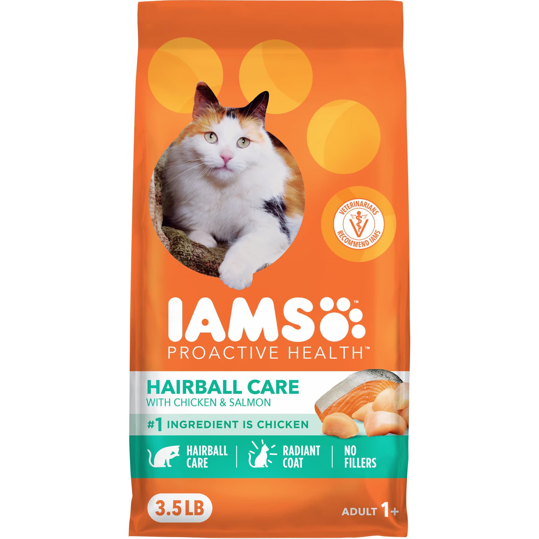 Iams ProActive Health Adult Hairball Care with Chicken & Salmon Dry Cat Food, 32-lb bundle — view 12