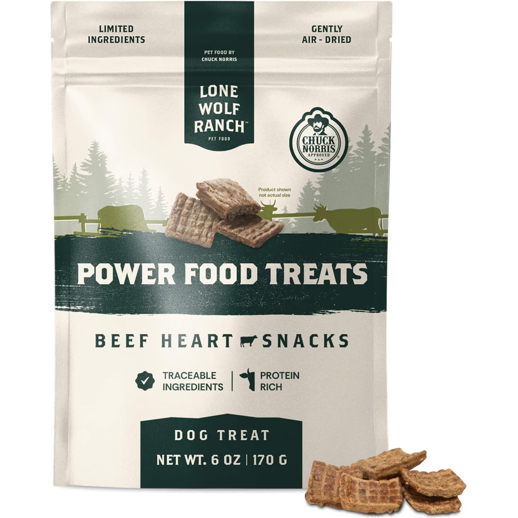 Lone Wolf Ranch Lone Wolf Ranch Power Foods Beef Hearts Air-Dried Dog Treats