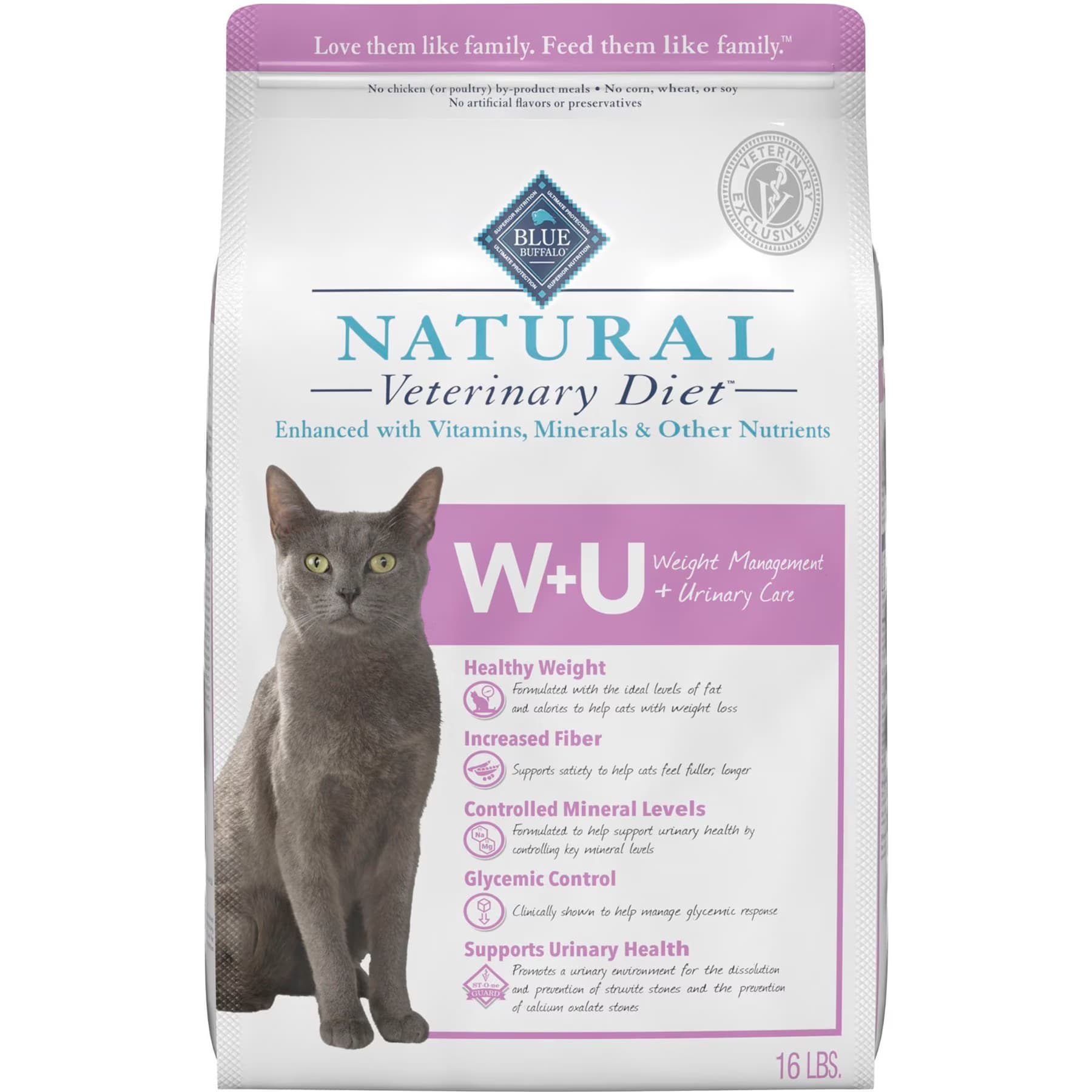 Blue Buffalo Natural Veterinary Diet Blue Buffalo Natural Veterinary Diet W+U Weight Management + Urinary Care Grain-Free Dry Cat Food
