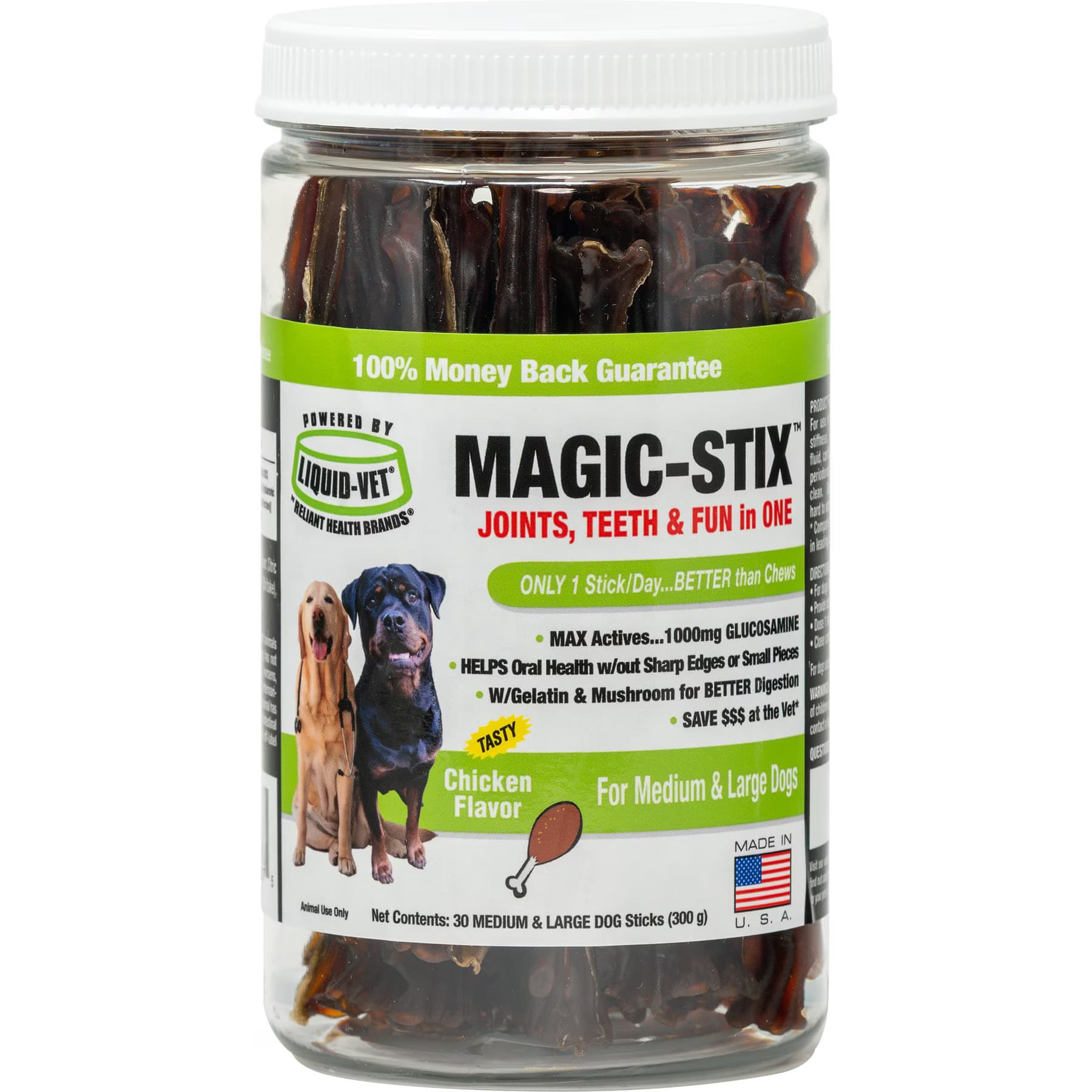 Liquid-Vet Liquid-Vet MAGIC-STIX Joints, Teeth & Fun in One Chicken Flavor Chew Supplement for Medium & Large Dogs — Medium/Large Breed