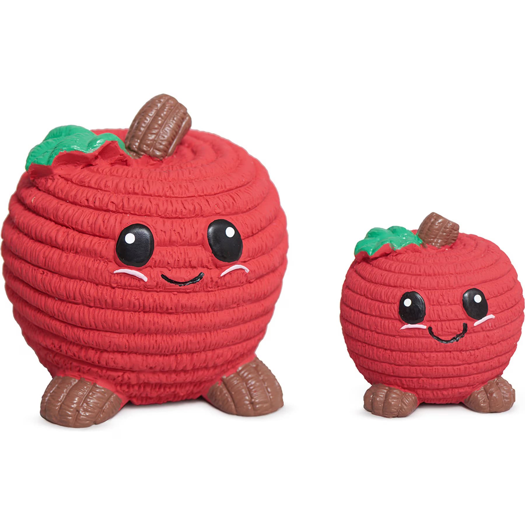 HuggleHounds HuggleHounds Sweet Cheeks Foodies Apple Ruff-Tex Latex Squeaky Dog Ball Toy, Red, Large