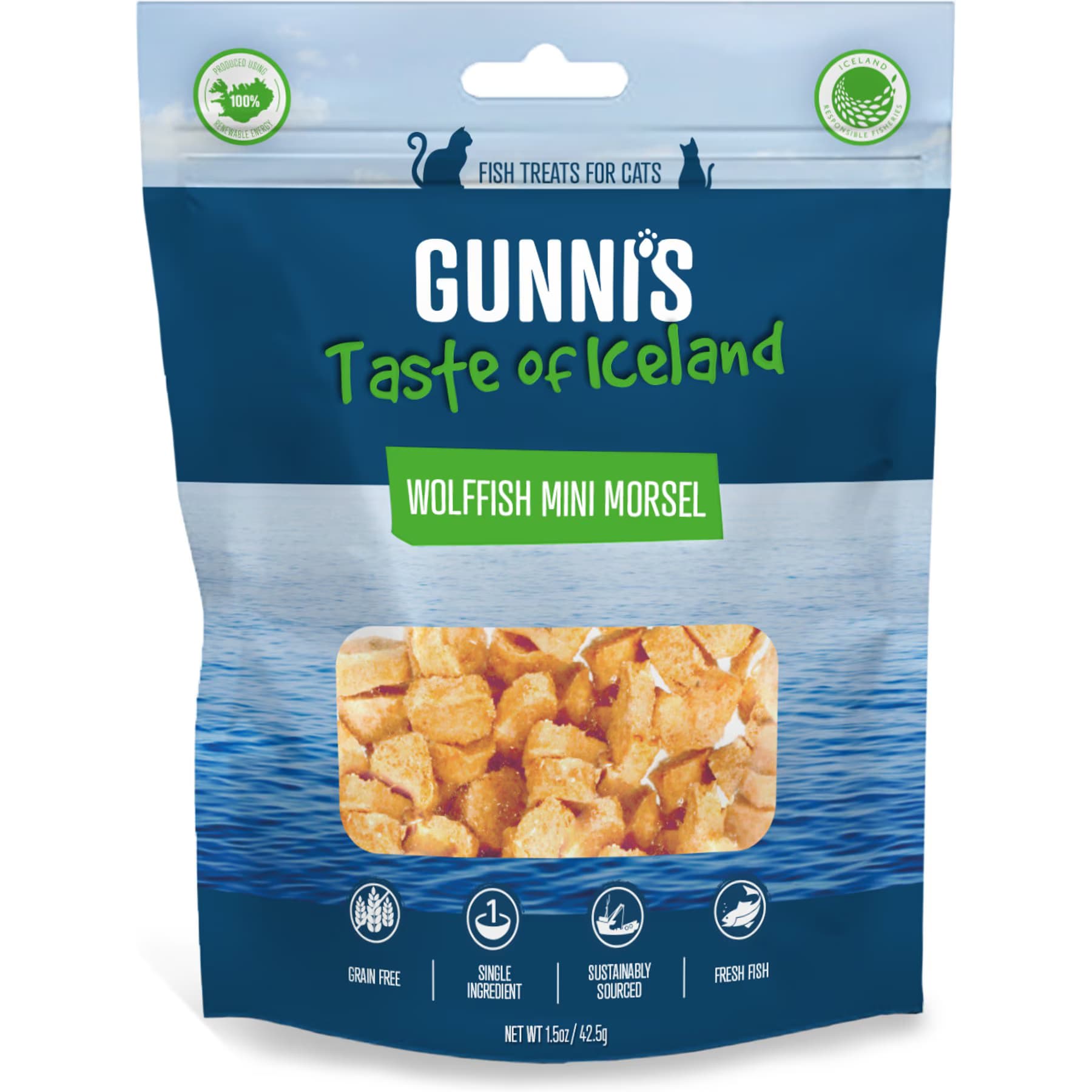 Gunnis Taste of Iceland Gunnis Taste of Iceland Wolffish Mini Morsel Dehydrated Cat Treats