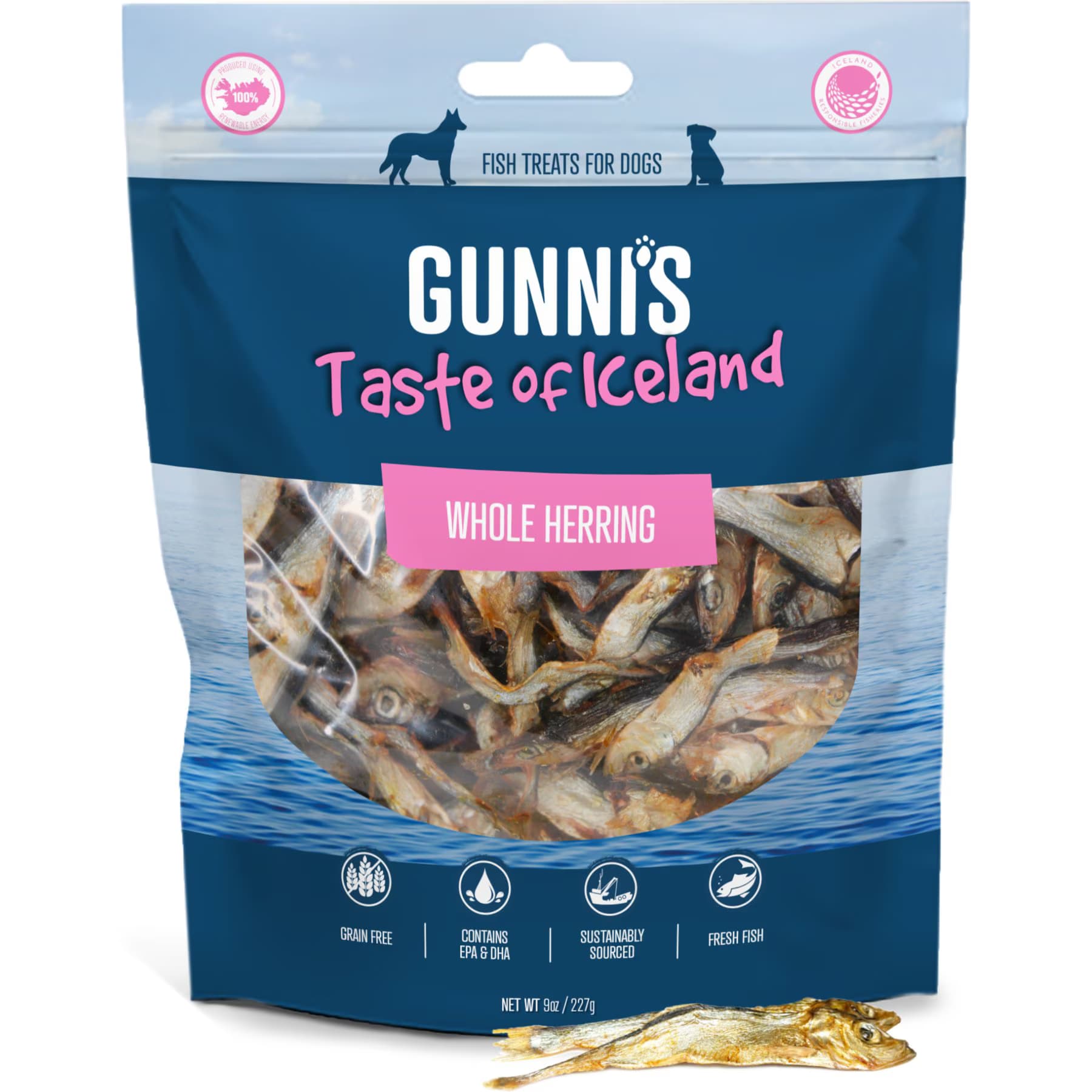 Gunnis Taste of Iceland Gunnis Taste of Iceland Whole Herring Dehydrated Dog Treats