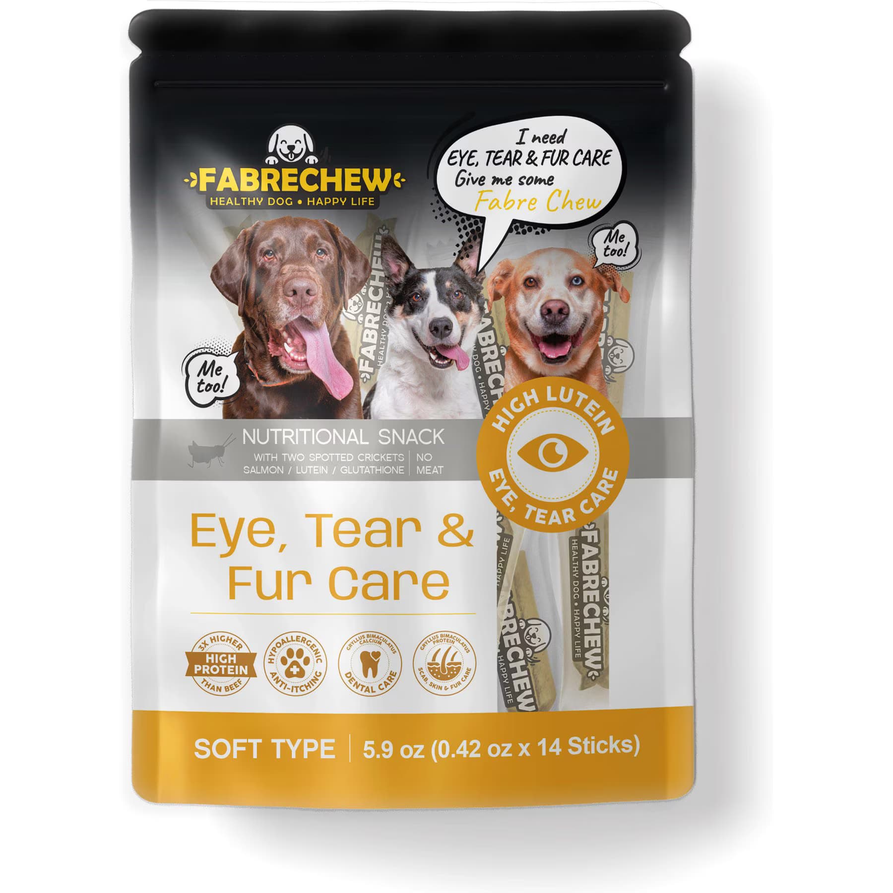 Fabrechew Fabrechew Yellow Eye Care Chew Stick Supplement for Dogs