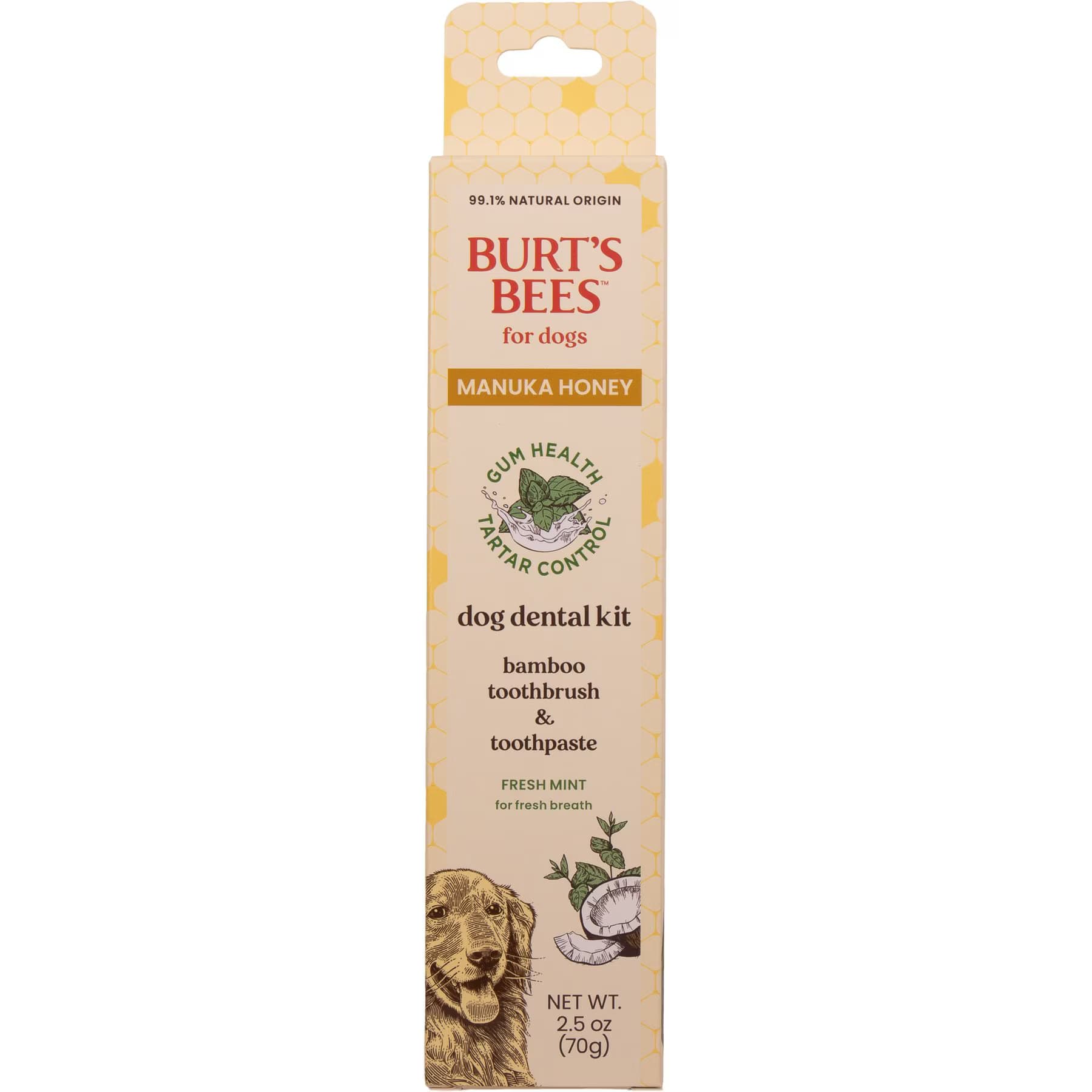Burt's Bees Burt’s Bees Manuka Honey Fresh Mint Flavor Dental Kit for Dogs
