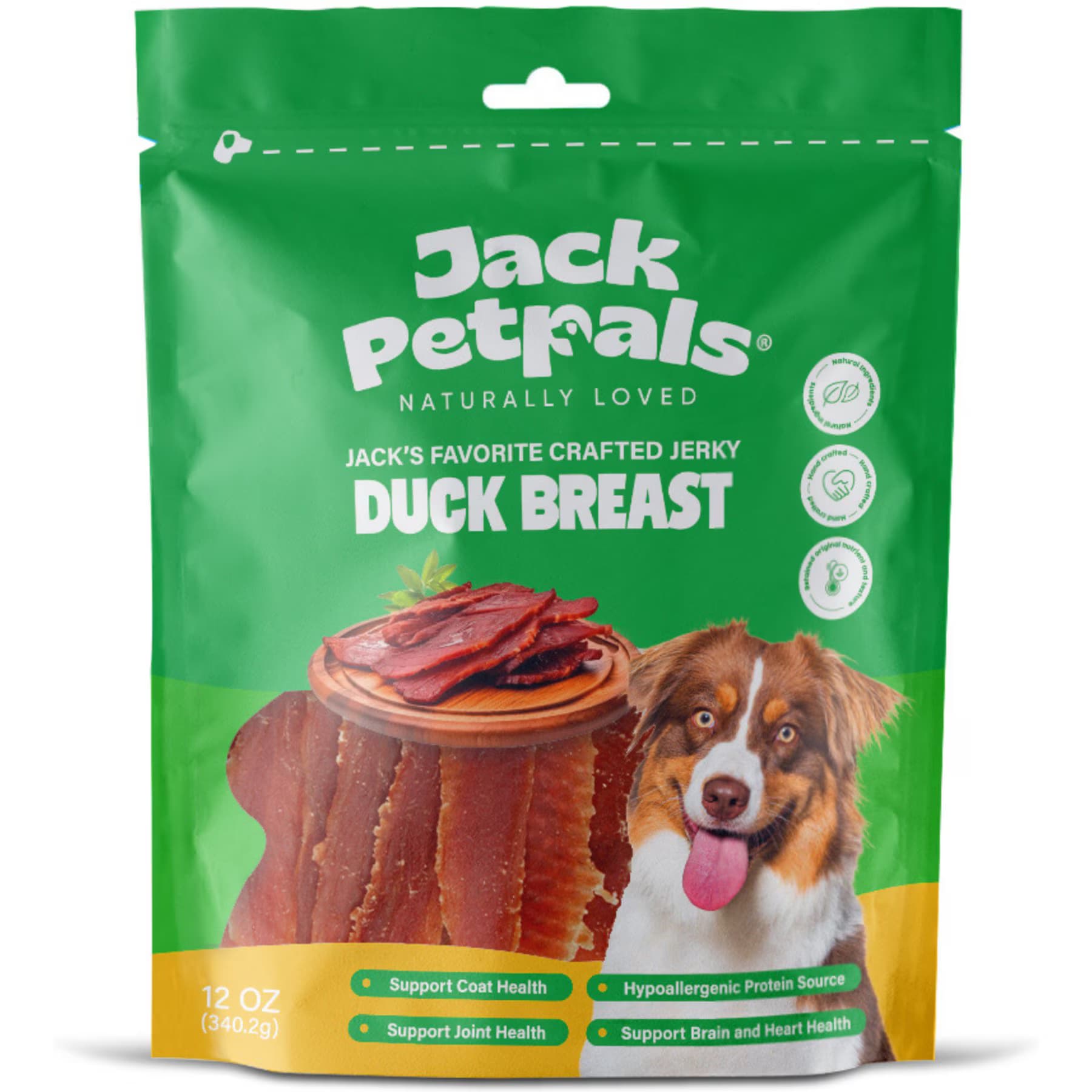 Jack PetPals Jack PetPals Jack’s Favorite Crafted Grain-Free Duck Breast Jerky Dog Treats, 12-oz