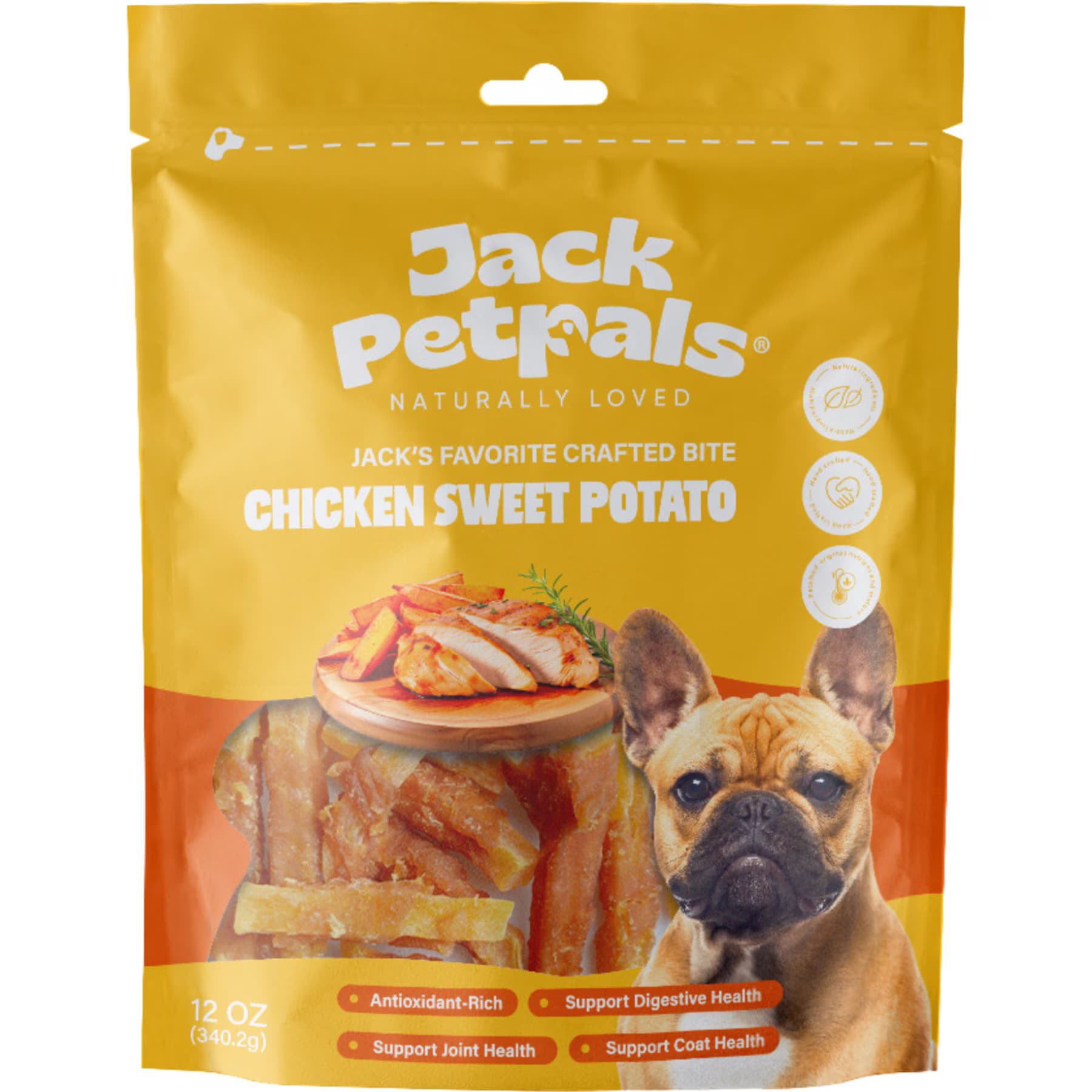 Jack PetPals Jack PetPals Jack’s Favorite Crafted Bite Grain-Free Chicken Sweet Potato Dehydrated Dog Treats, 12-oz