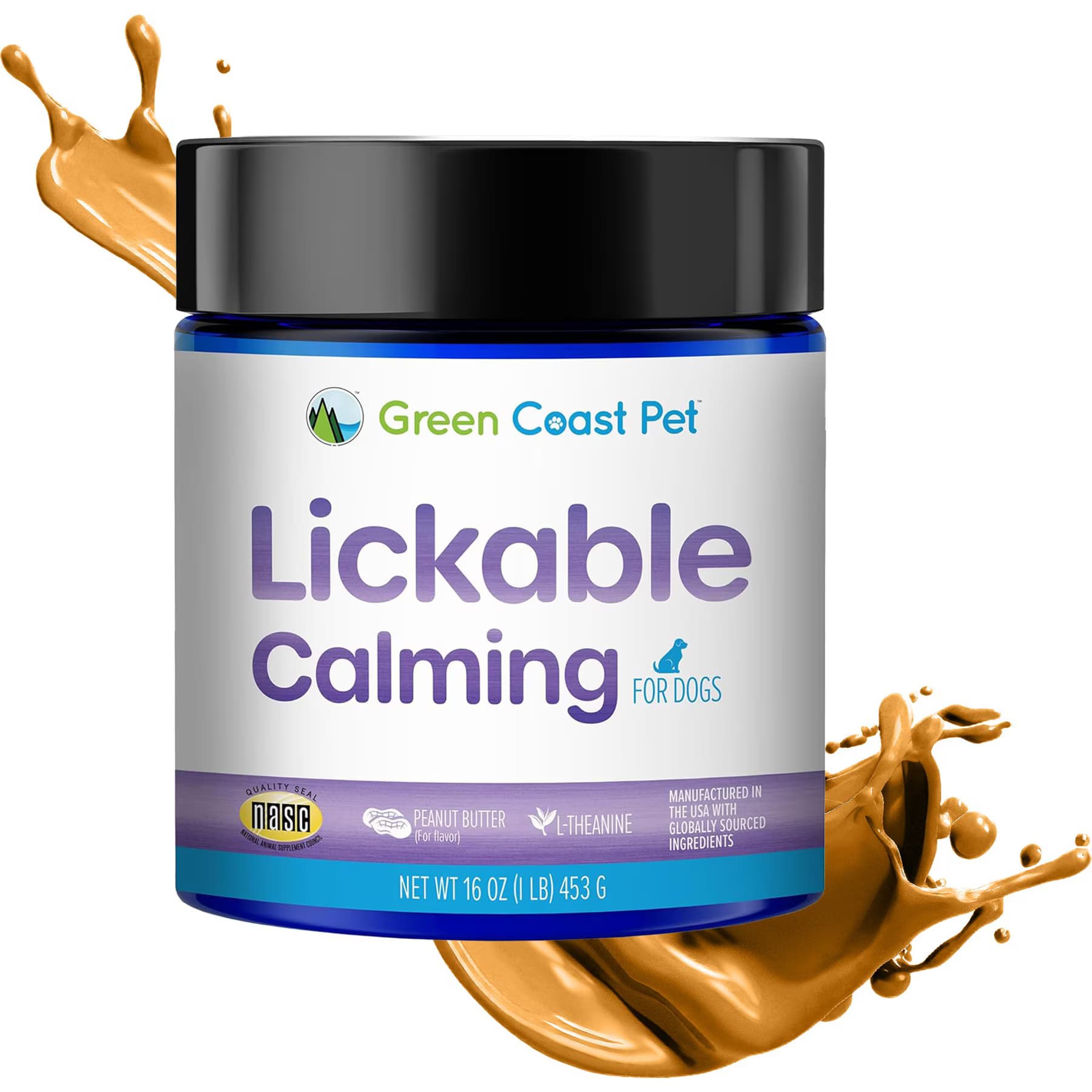 Green Coast Pet Green Coast Pet Lickable Calming Supplement for Dogs, 16-oz jar