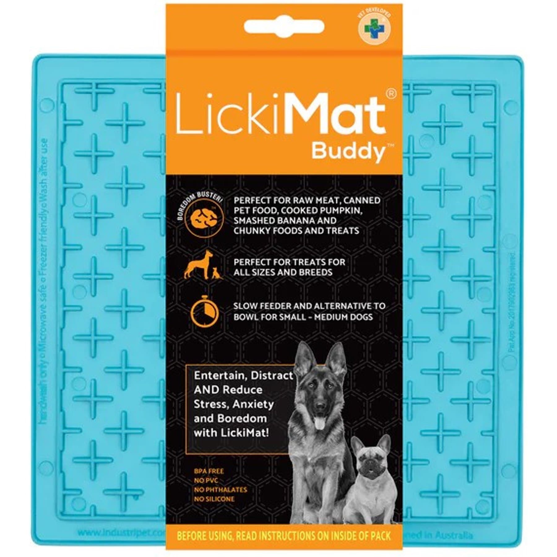 LickiMat LickiMat Classic Buddy Slow Feeder Dog Lick Mat, Turquoise